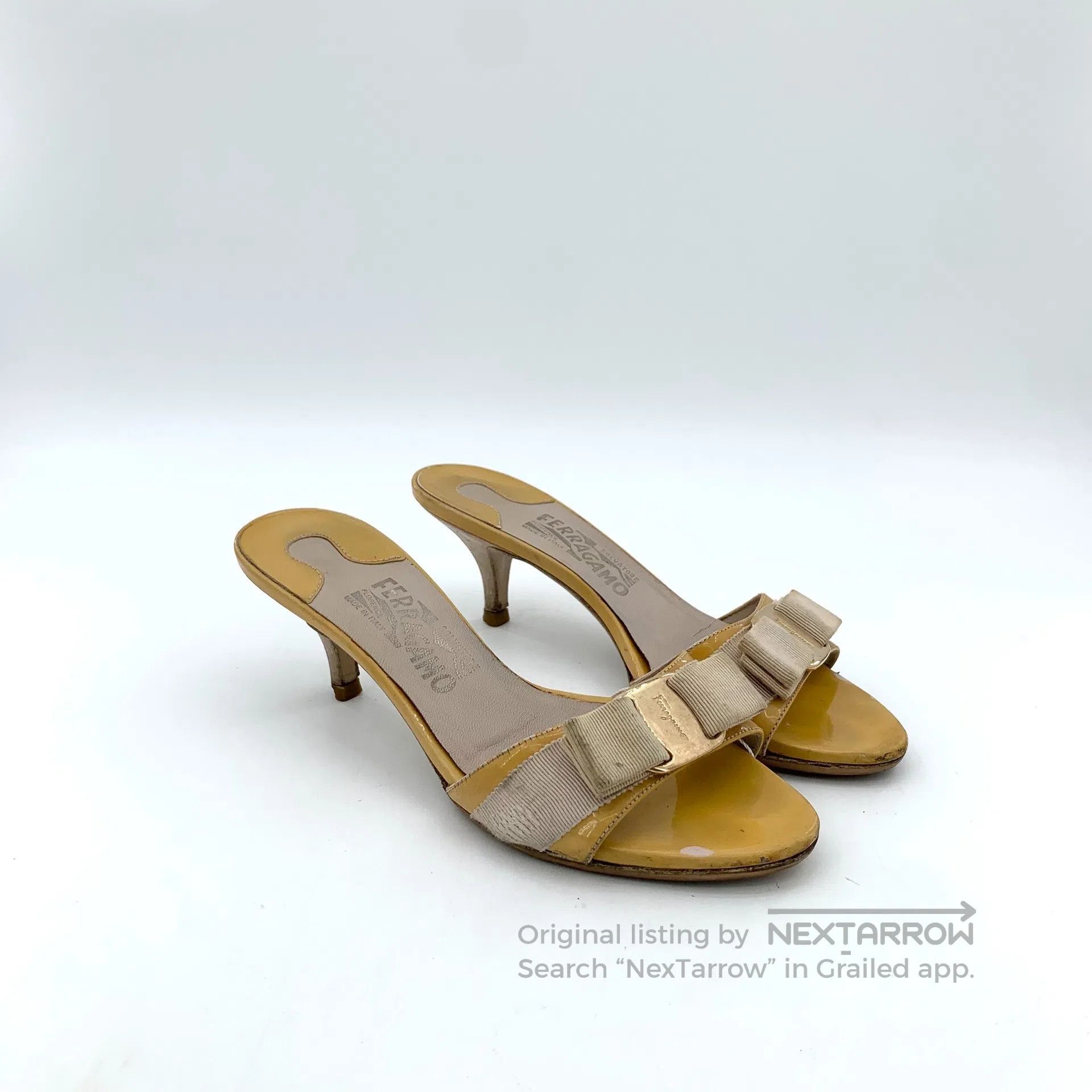 Other Salvatore Ferragamo Yellow Bow Detail High Heel Mule Sanda Size US 5.5 / IT 35.5 - 2 Thumbnail