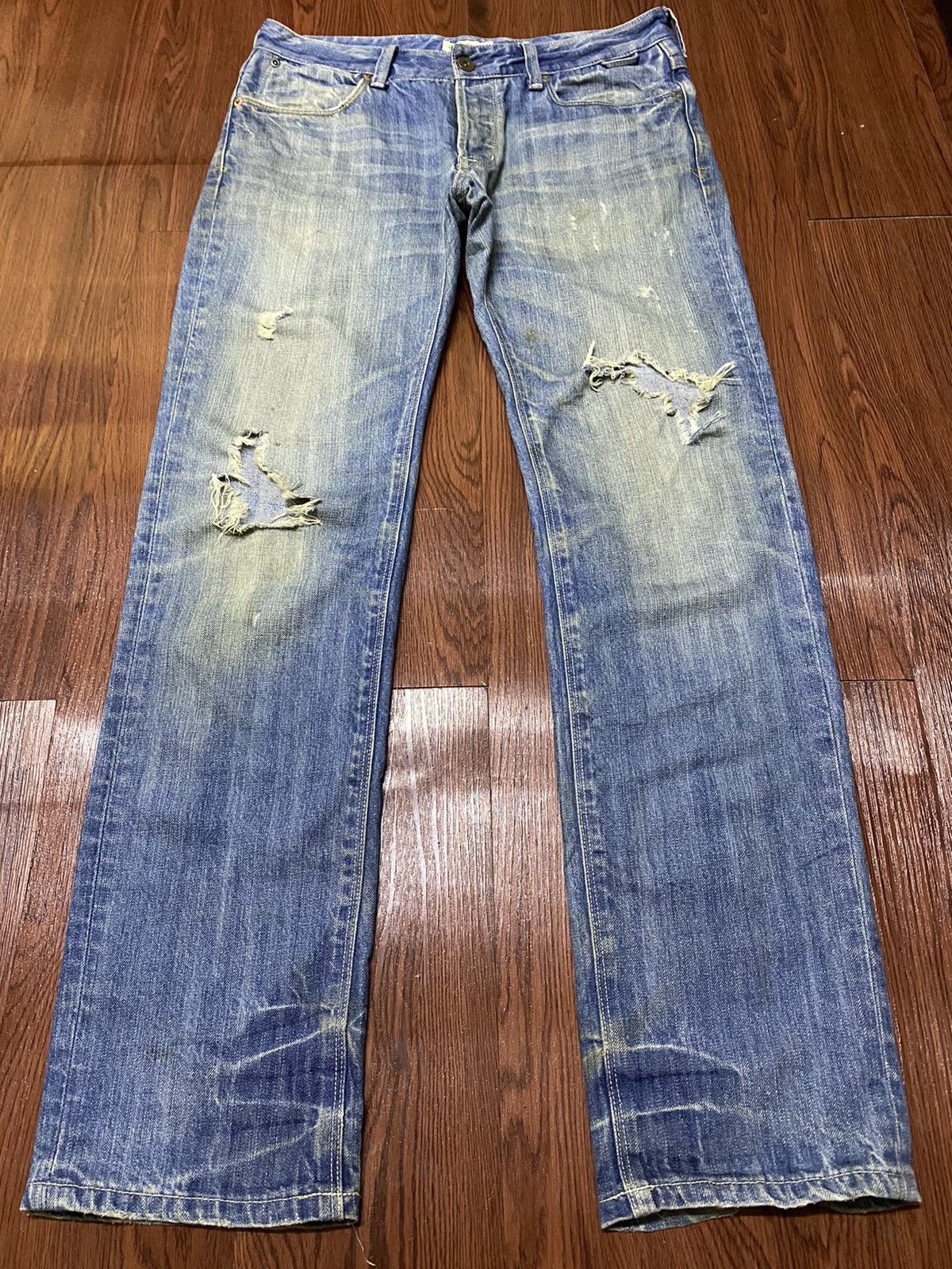 Japanese Brand Vintage Japan Nano Universe Dirty Mud Wash Distressed Jeans Size US 32 / EU 48 - 1 Thumbnail
