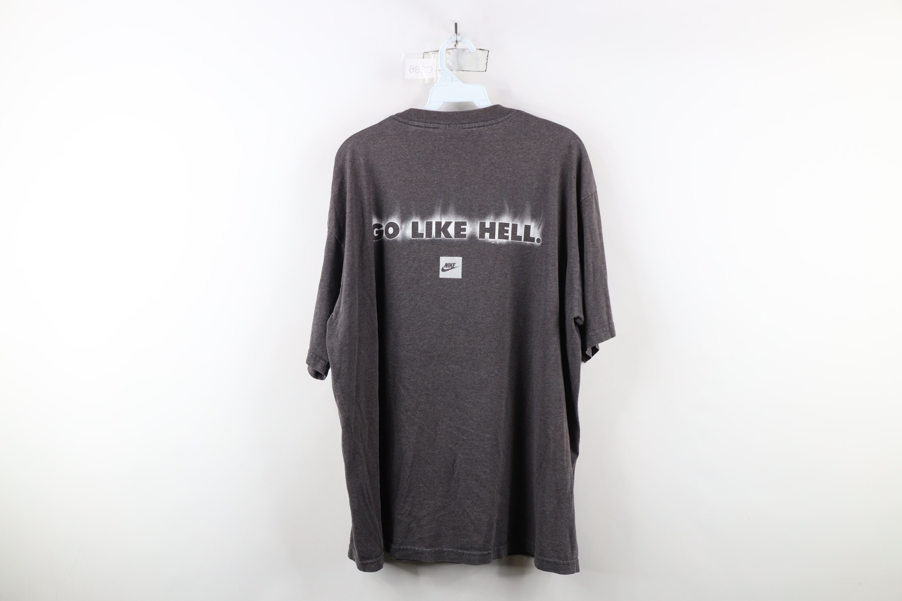 Nike × Vintage Vintage 90s Y2K Nike Center Swoosh Short Sleeve T-Shirt Size US XXL / EU 58 / 5 - 11 Thumbnail