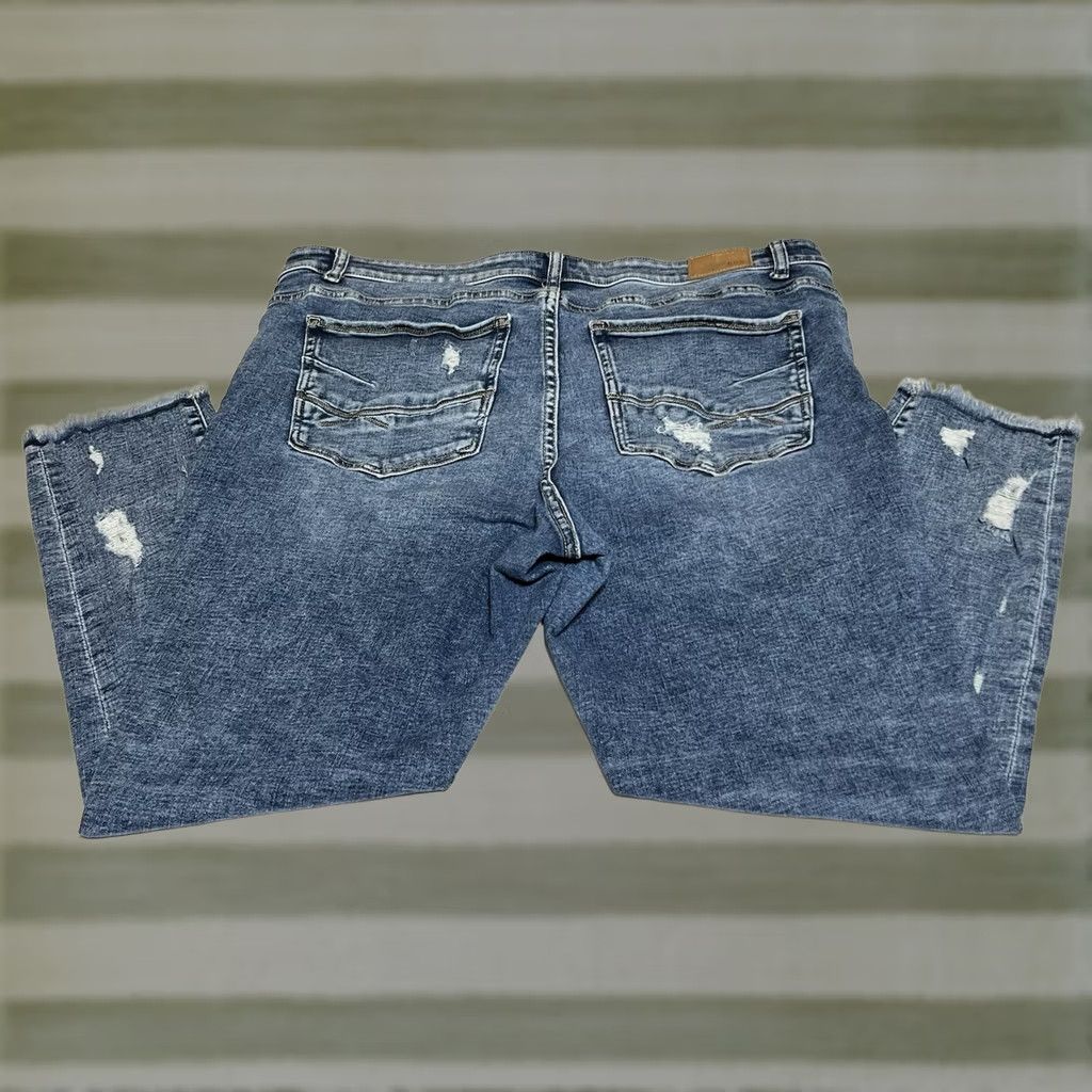 BKE BKE Payton Jeans Universal Fit Mid Rise Ankle Skinny 38 Blue Distressed Stretch Denim 5-Pocket Womens Slim Regular Size Type Jeans Size 26" / US 2 / IT 38 - 1 Thumbnail