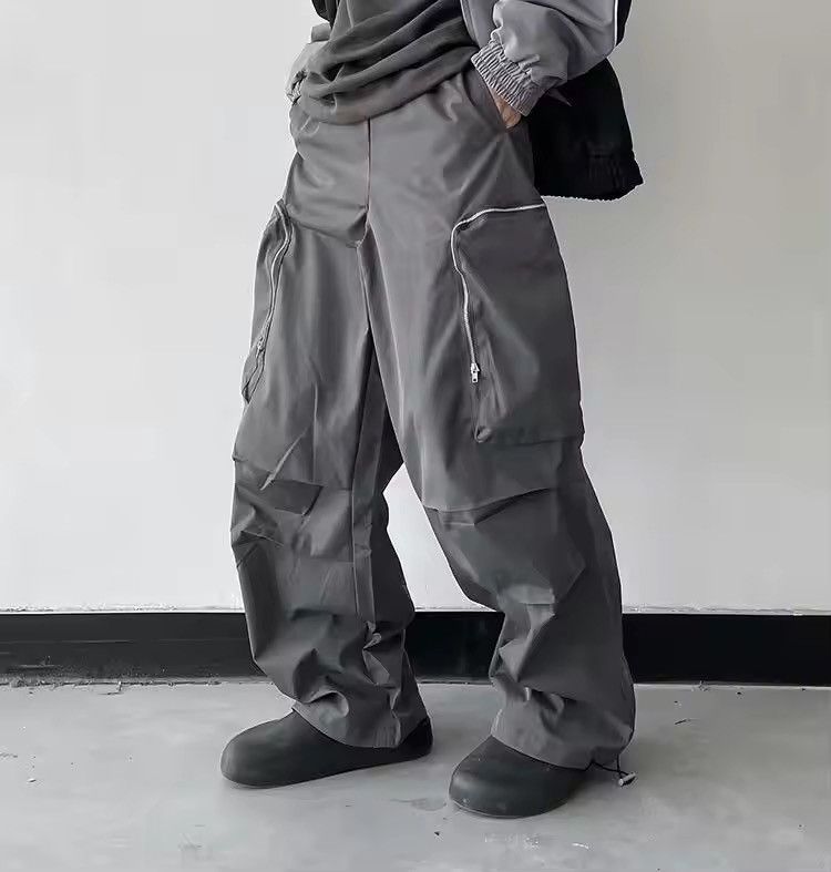 Japanese Brand Baggy Cargo Pants Straight Casual Harajuku Y2K Style Pockets Size US 31 - 5 Thumbnail