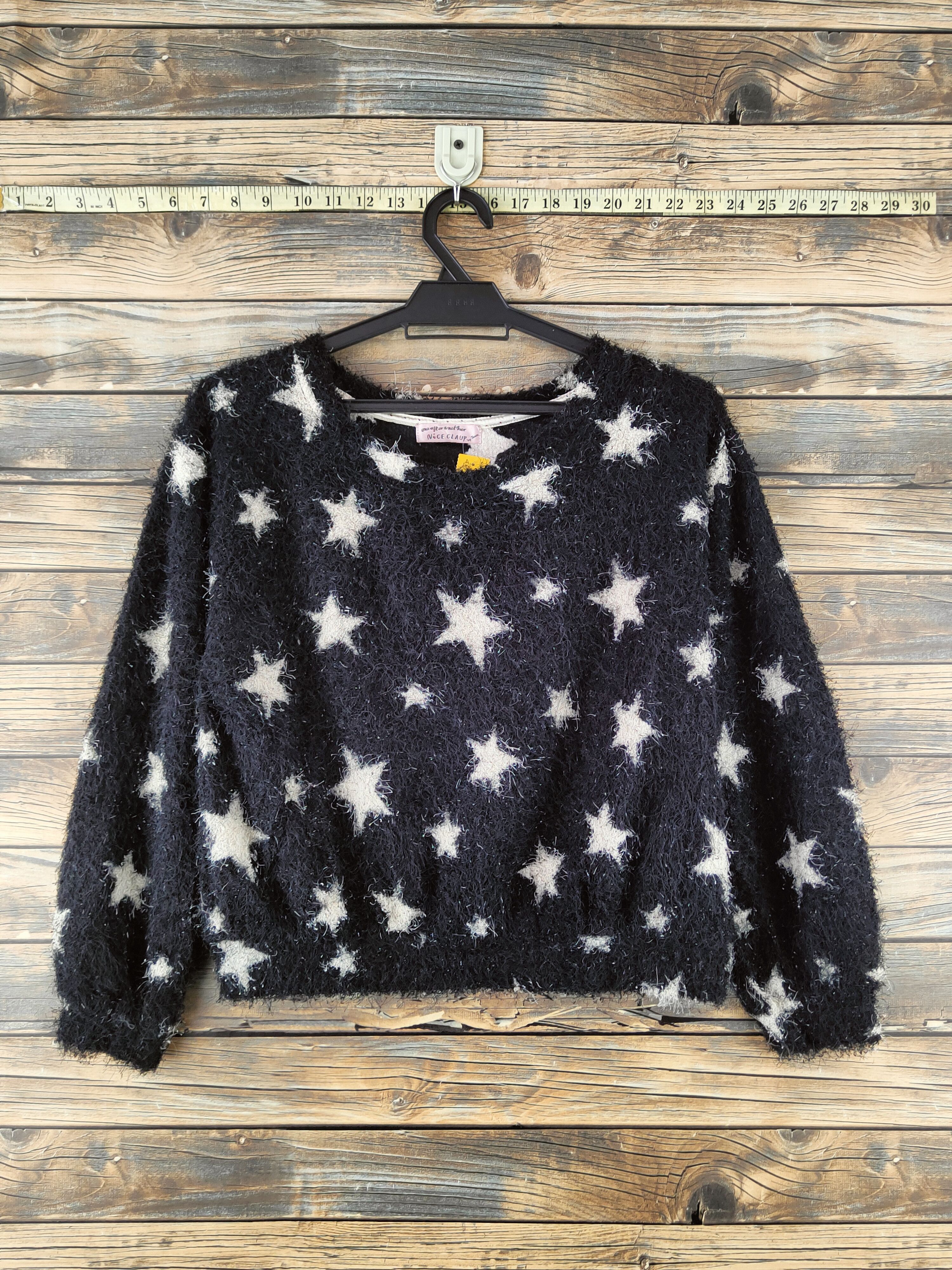 Japanese Brand DL Nice Claup star White Fur shaggy Mohair Knitwear #46-922 Size S / US 4 / IT 40 - 1 Thumbnail