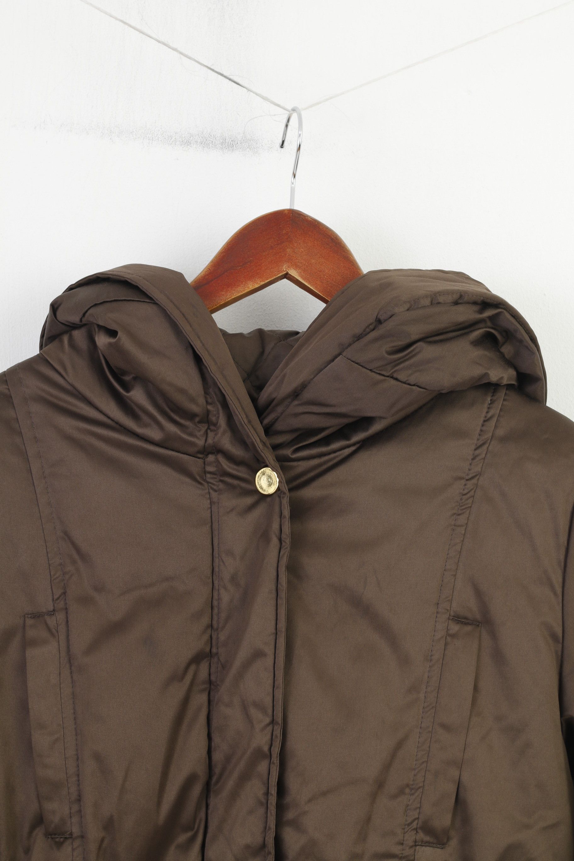Zara Zara Woman M Jacket Brown Padded Shiny Belted Warm 3678 Size M / US 6-8 / IT 42-44 - 3 Thumbnail