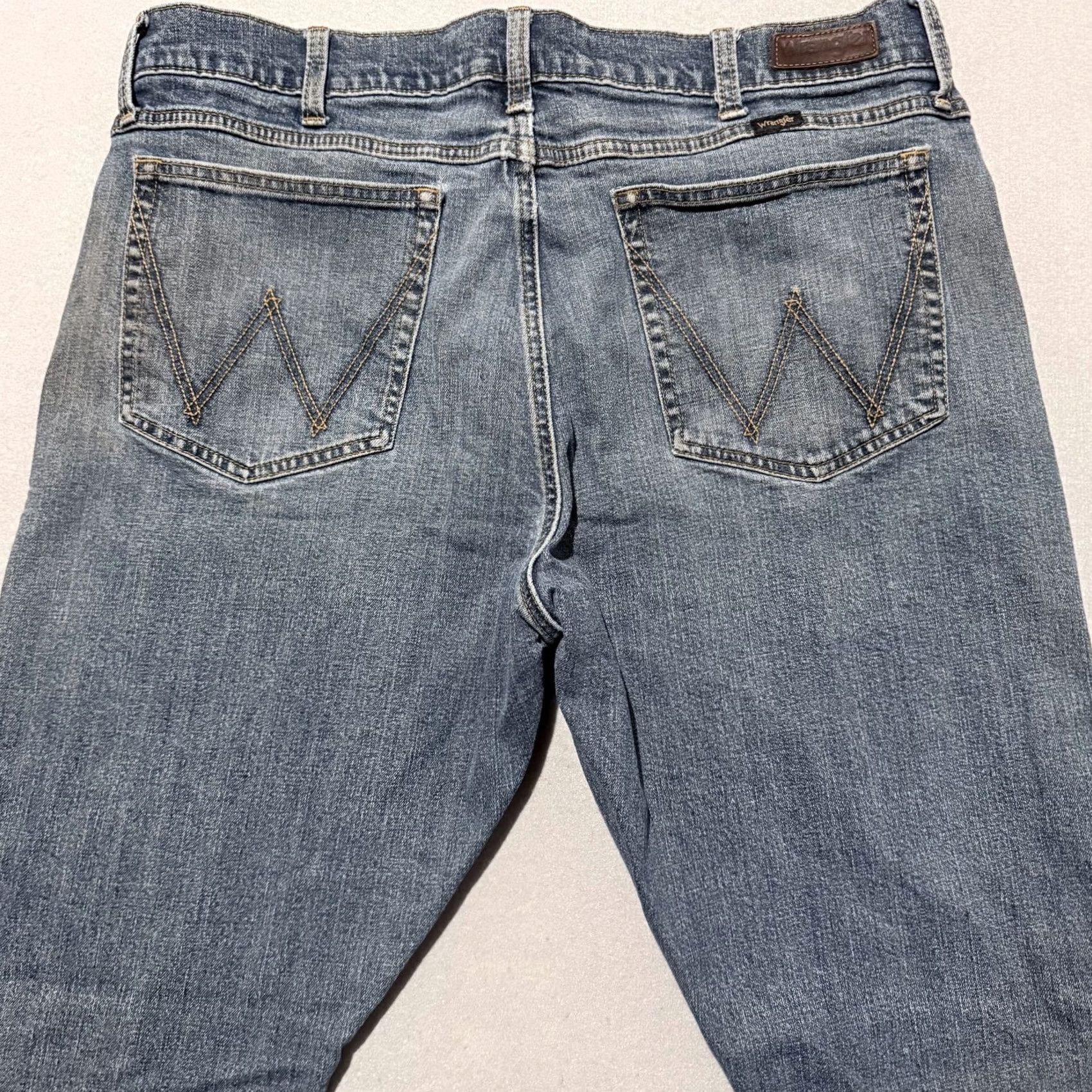 Wrangler Wrangler Jeans Slim Bootcut 77 Mens Blue Denim Mid Rise Pockets Western - 38x32 Size US 38 / EU 54 - 4 Thumbnail