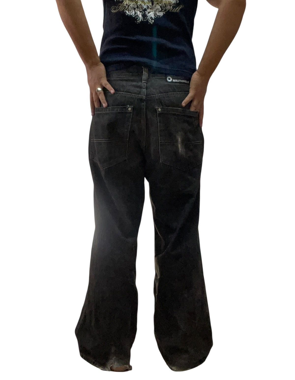 Southpole VINTAGE Y2K BAGGY SOUTHPOLE DISTRESSED HIPHOP SKATE JEANS Size US 35 - 25 Thumbnail