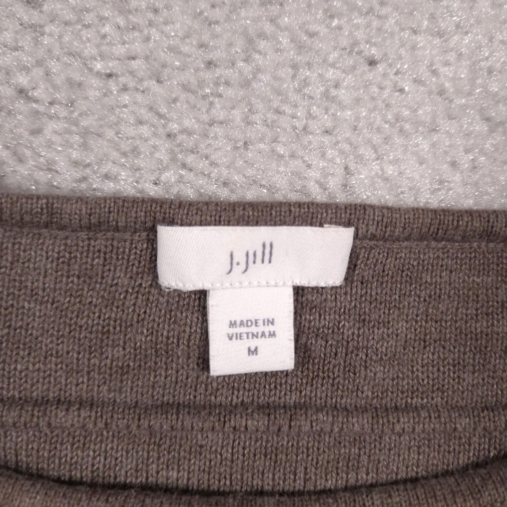 J. Jill J. Jill Sweater Womens Medium Brown Fringe Stripe Crewneck Pullover Knit Boho Size M / US 6-8 / IT 42-44 - 5 Thumbnail