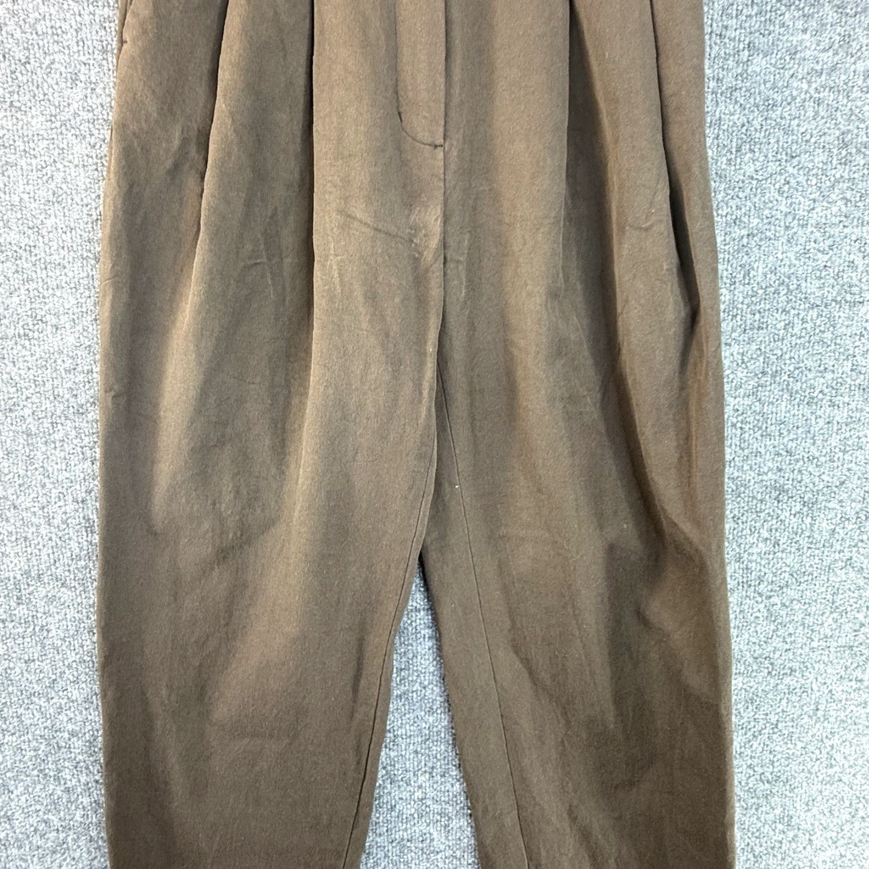Recto Pants Womens Brown Size S Double Pleated Front Wide-Leg Casual Dress Pants Mens? No, Womens.