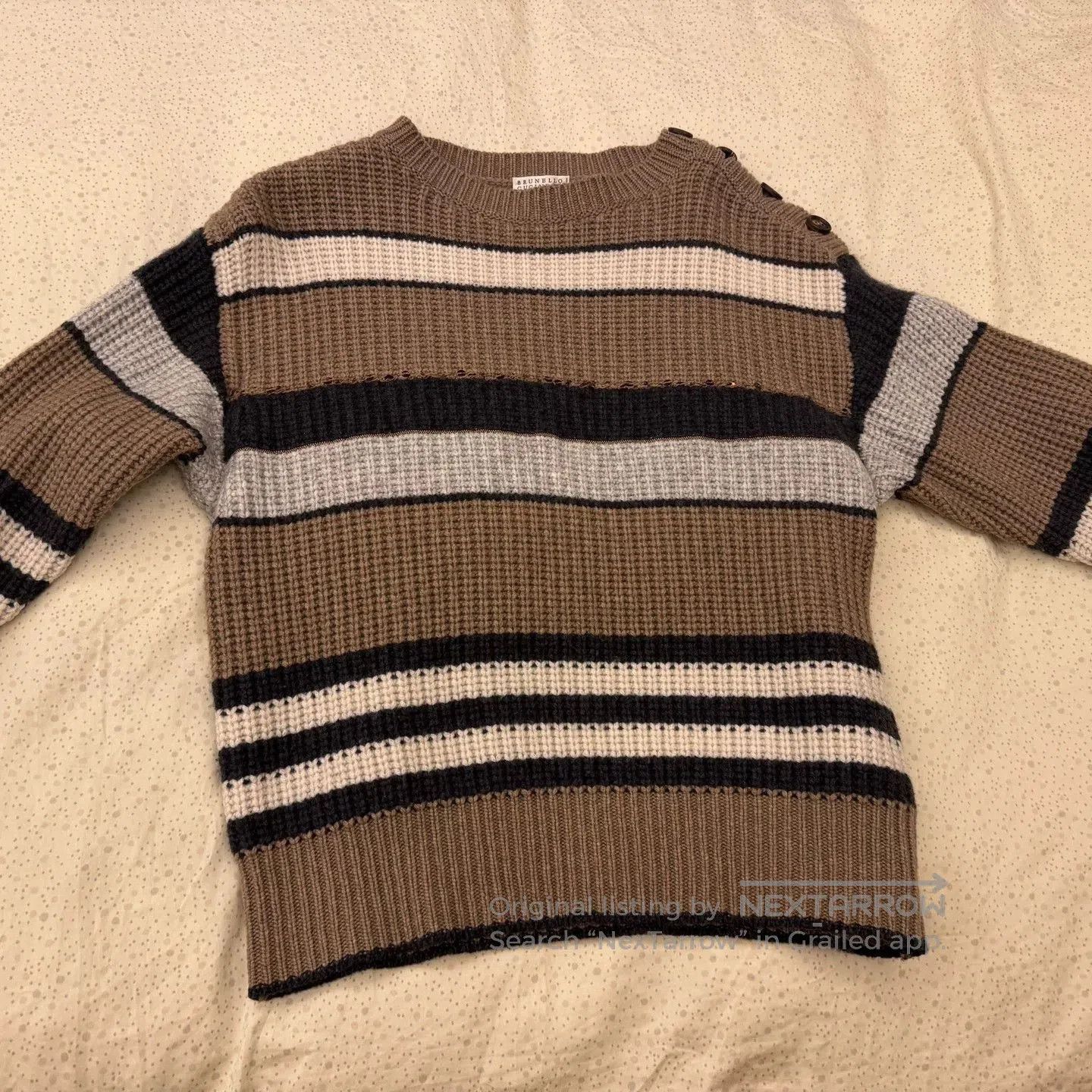 Brunello Cucinelli Brunello Cucinelli Striped Cashmere Sweater. Size US XS / EU 42 / 0 - 1 Thumbnail
