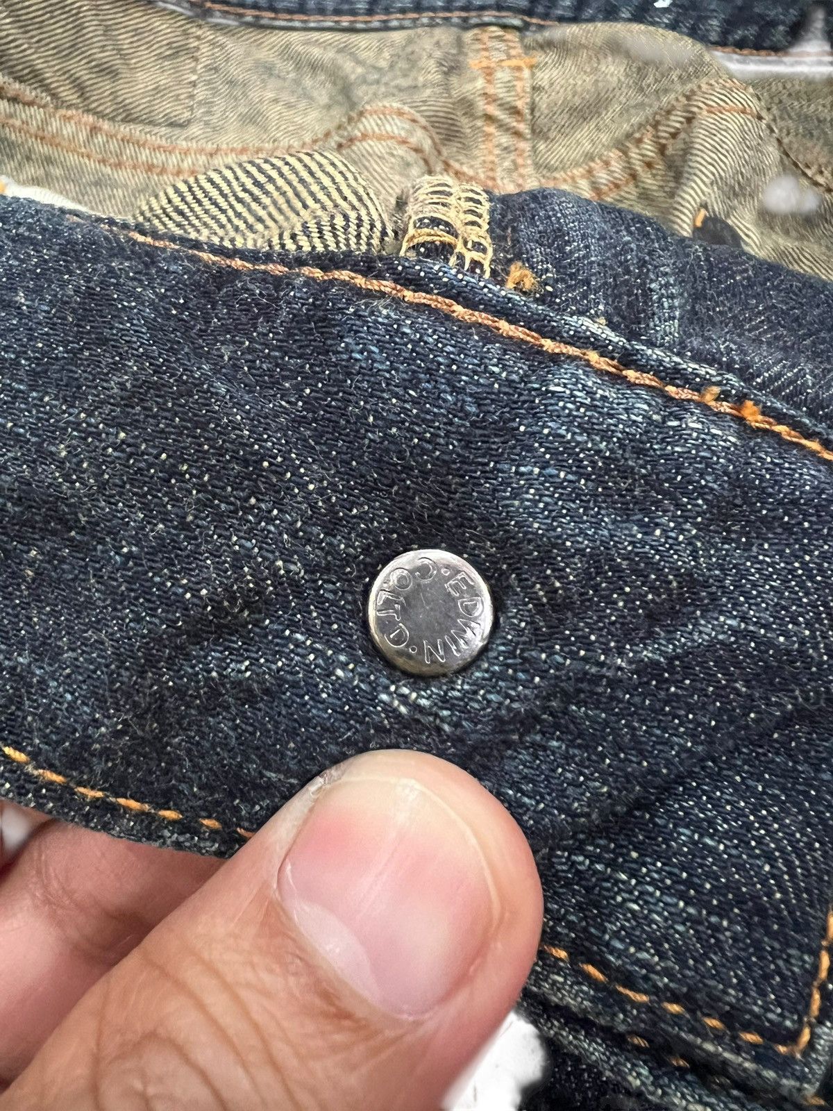 Edwin 💥Flare💥Vintage Edwin 503 Blue Trip Claw Denim Jean Size US 32 / EU 48 - 12 Thumbnail