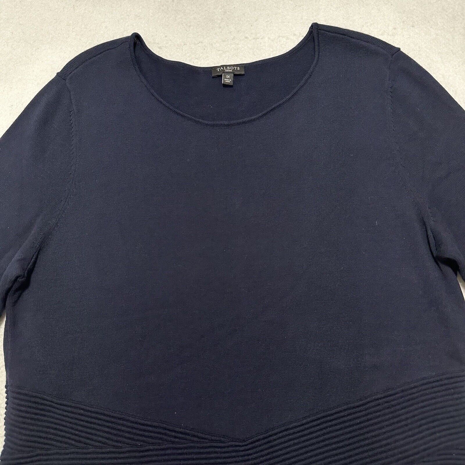 Other Talbots 1X Short Sleeve Navy Blue Heavyweight Knit Top Size XL / US 12-14 / IT 48-50 - 2 Thumbnail