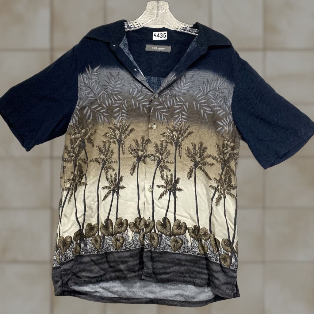 Croft & Barrow CROFT & BARROW Black Floral Hawaiian Button-Up Shirt Mens M Short Sleeve Casual Beach Size US M / EU 48-50 / 2 - 1 Thumbnail