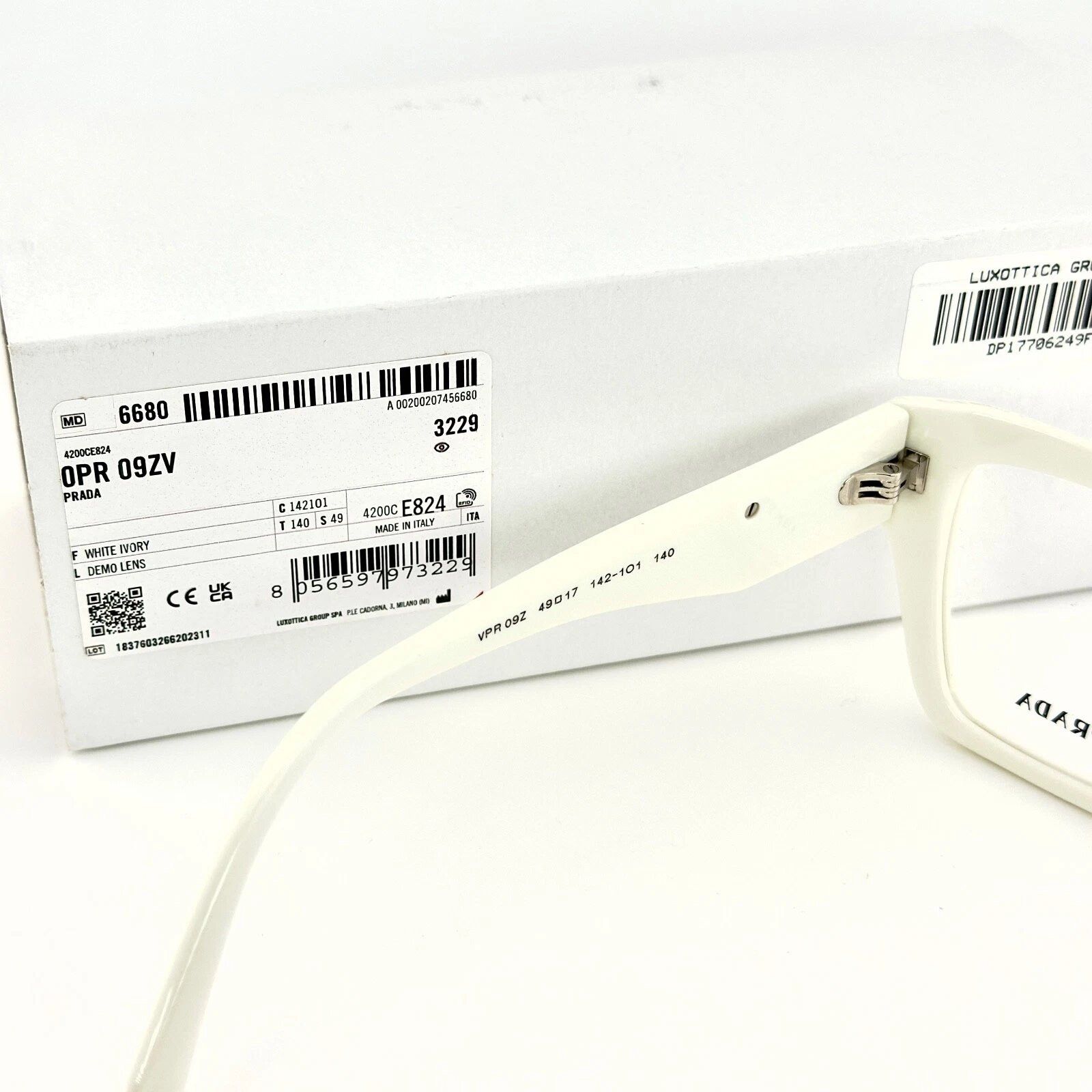 Prada PRADA SYMBOLE PR09ZV White Triangle Logo Eyeglass 09ZV 09Z Size ONE SIZE - 6 Thumbnail