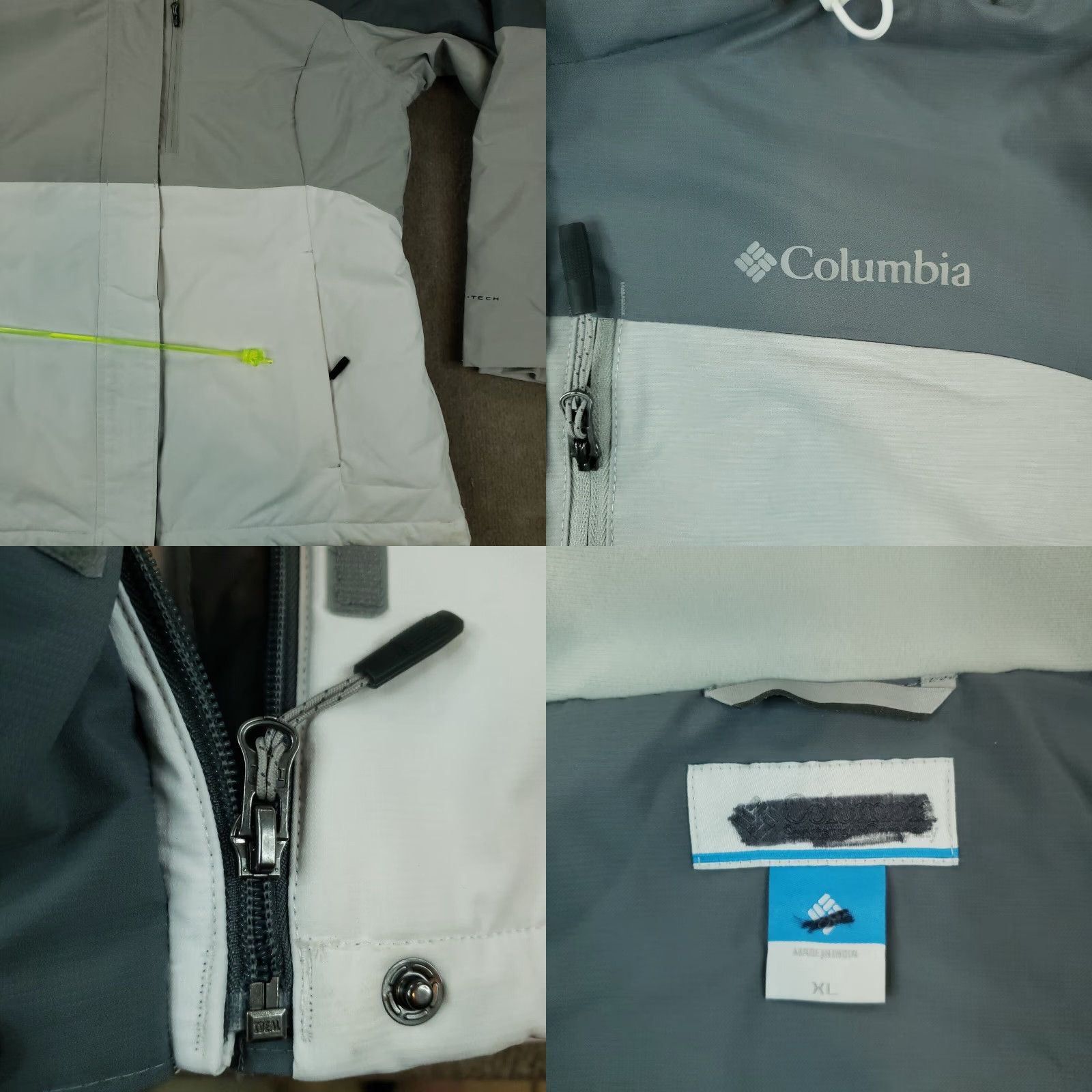 Vintage Columbia Jacket Women's Medium Gray Hooded Full Zip Pockets Omni-Tech Winter Size M / US 6-8 / IT 42-44 - 8 Thumbnail