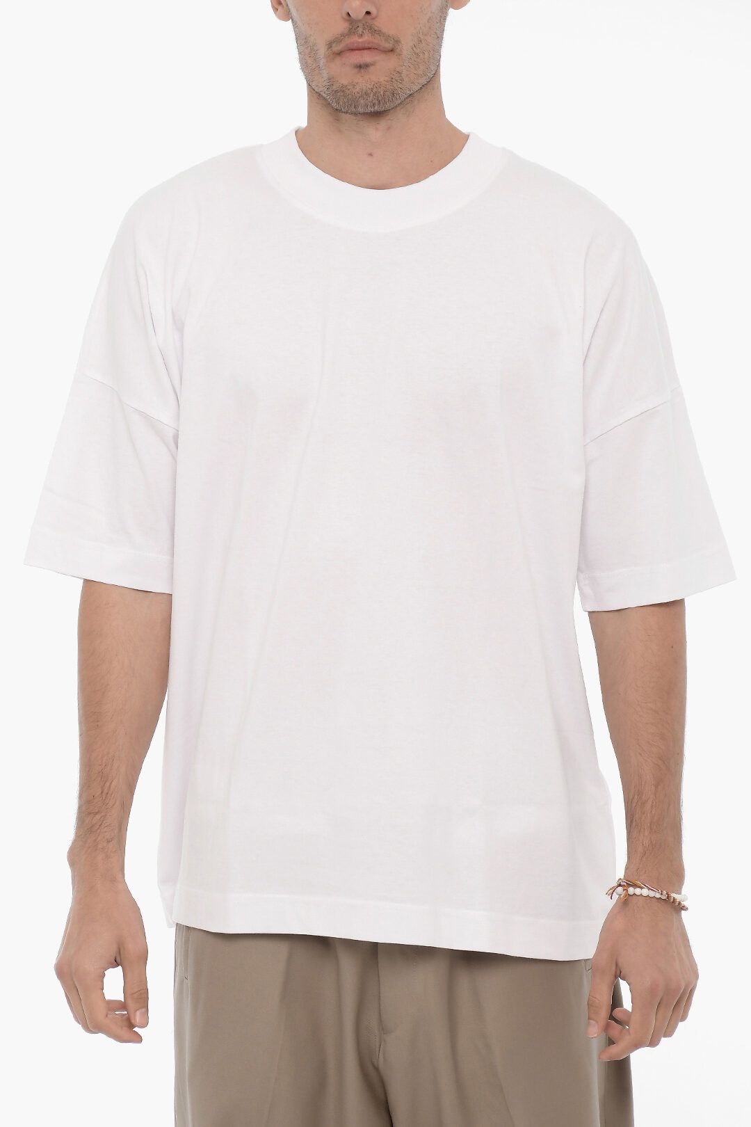 image of Department 5 Og1Mm0424 Solid Color Crewneck T-Shirt In White, Men's (Size XL)