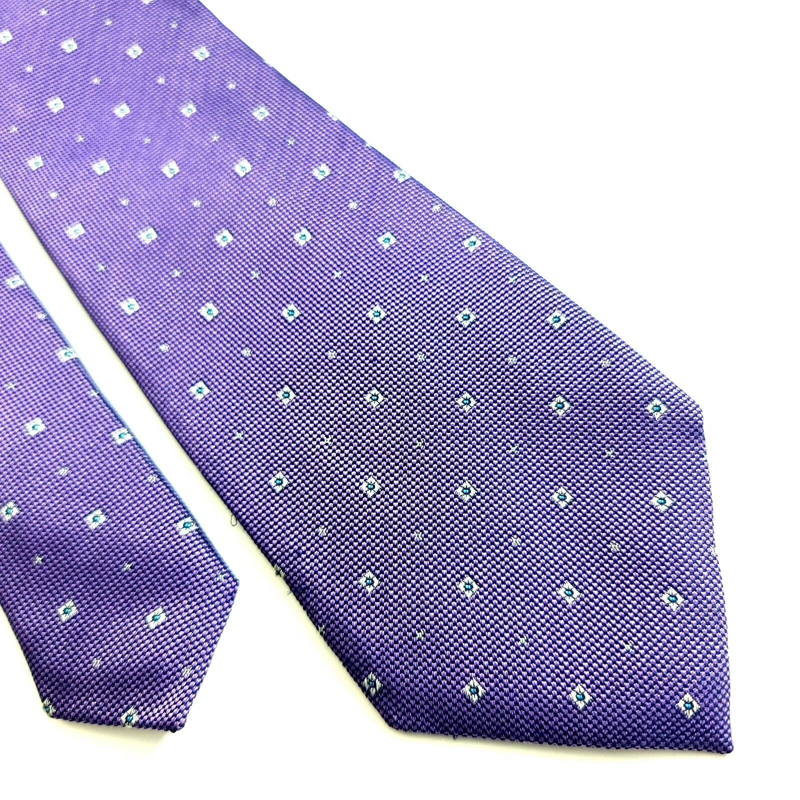 Vince Camuto Vince Camuto Purple Woven Geometric Silk Tie Size ONE SIZE - 1 Thumbnail