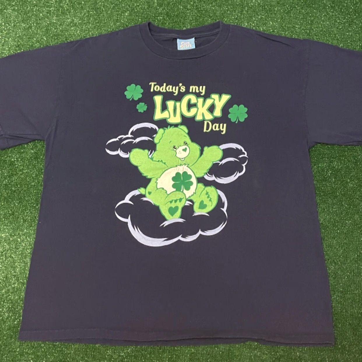 Vintage VINTAGE Care Bears Lucky Green Bear Lucky Day VTG Y2K 2004 Shirt Mens L Blue 90s Cartoon Shirt Mens L Size US L / EU 52-54 / 3 - 4 Thumbnail