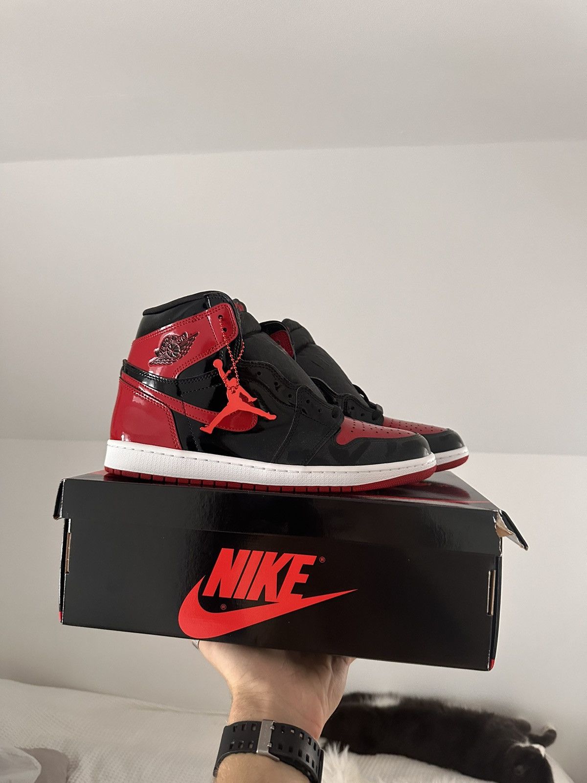 Jordan Brand × Nike Jordan 1 Patent Bred Size US 11 / EU 44 - 1 Thumbnail
