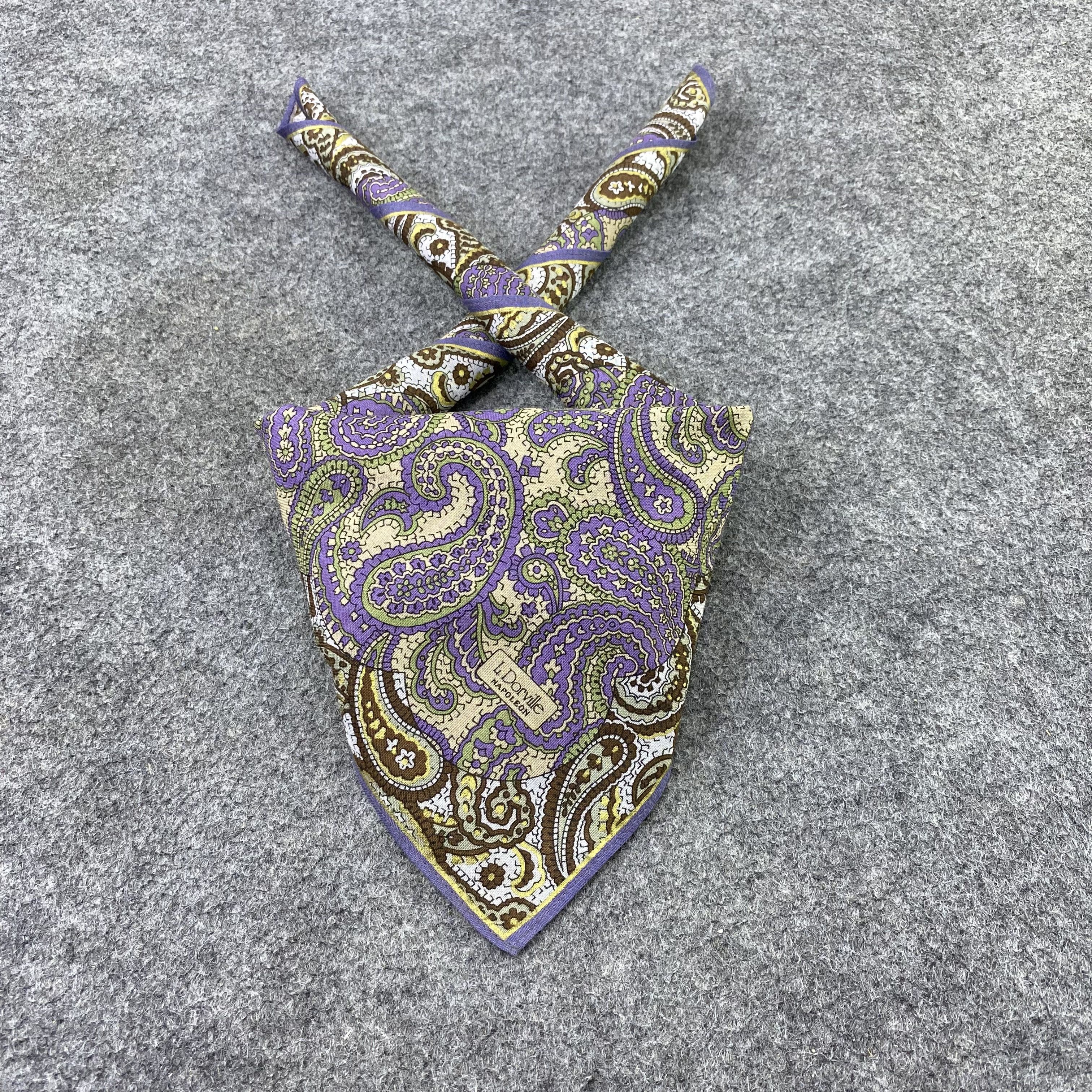 Designer L.DORVILLE handkerchief bandana handky paisley-B1437 Size ONE SIZE - 2 Thumbnail