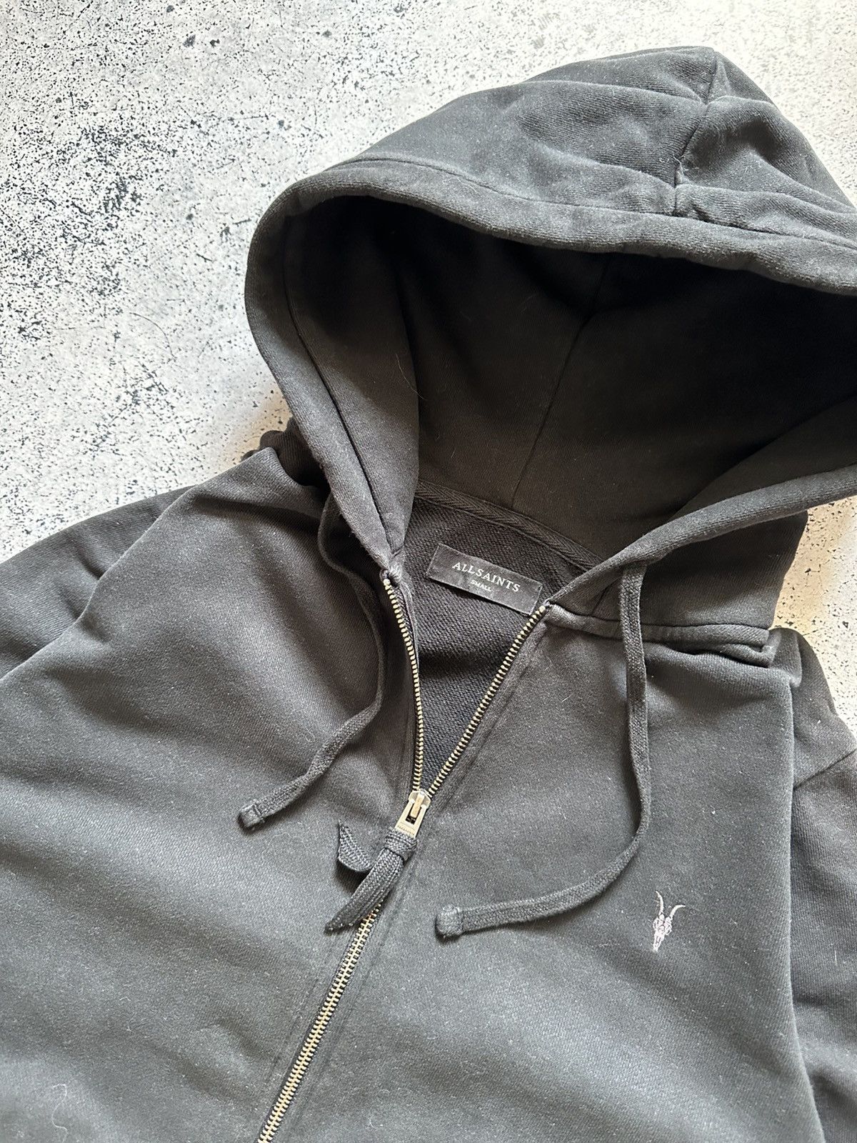 Allsaints Vintage Allsaints Zip Hoodie Black Mini Logo Y2K USA Size US S / EU 44-46 / 1 - 2 Thumbnail