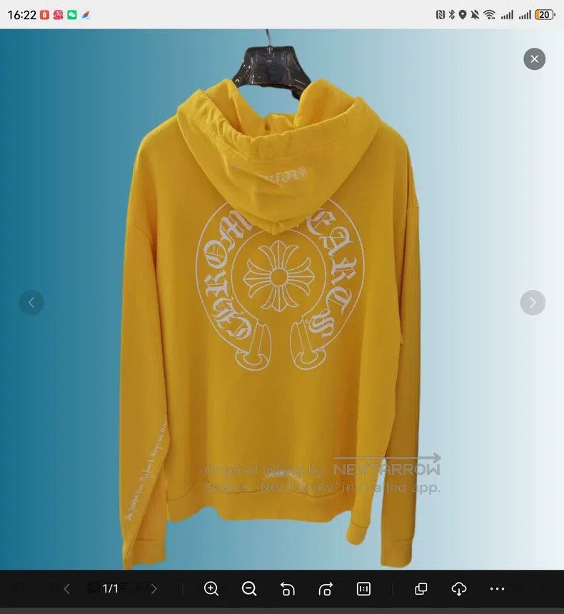 Chrome Hearts CHROME HEARTS Size L Yellow hooded sweater Size US L / EU 52-54 / 3 - 1 Thumbnail