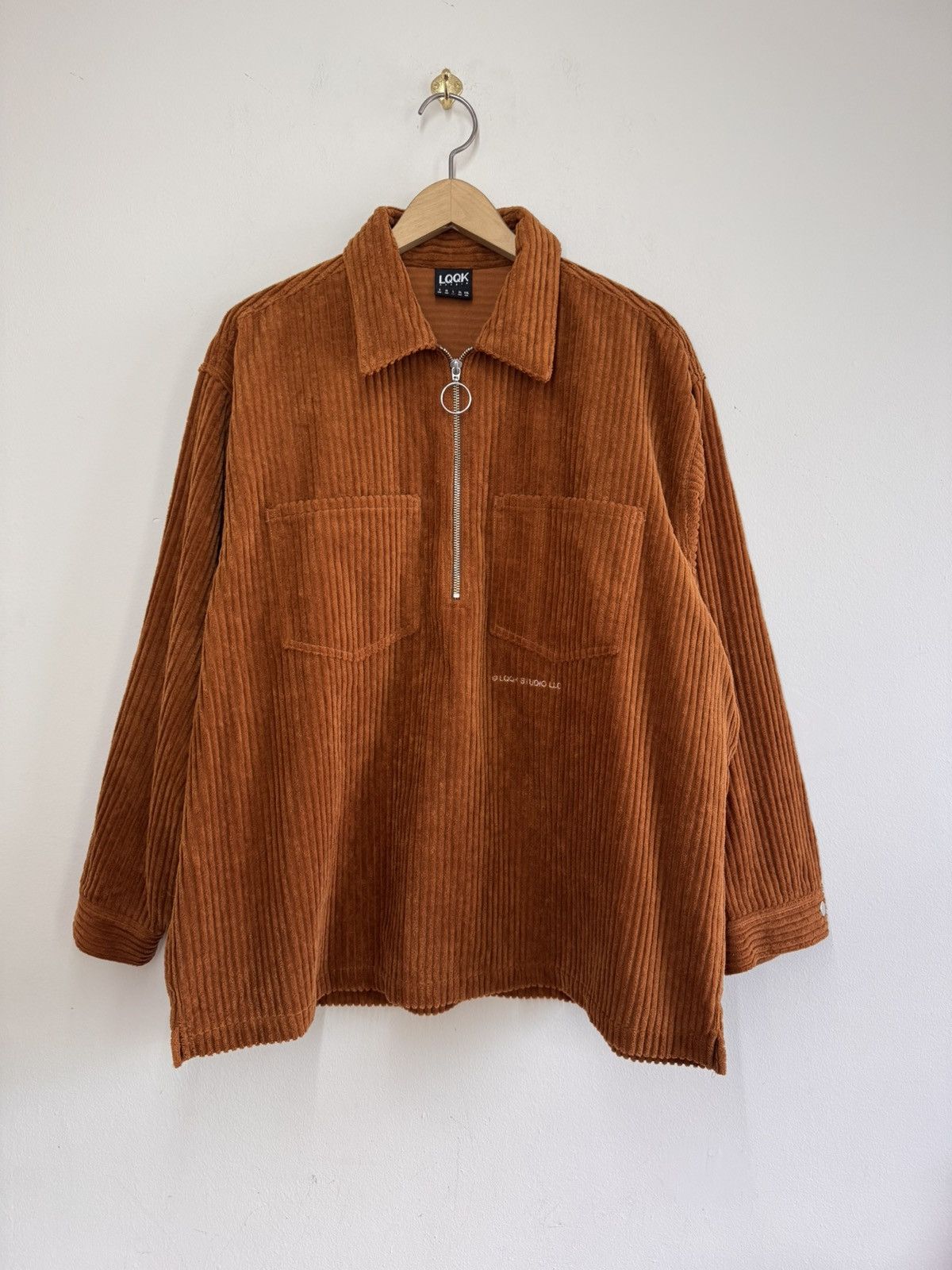 LQQK Studio LQQK Studio Wide Wale Corduroy Zip Shirt Jacket L Rust Size US L / EU 52-54 / 3 - 1 Thumbnail