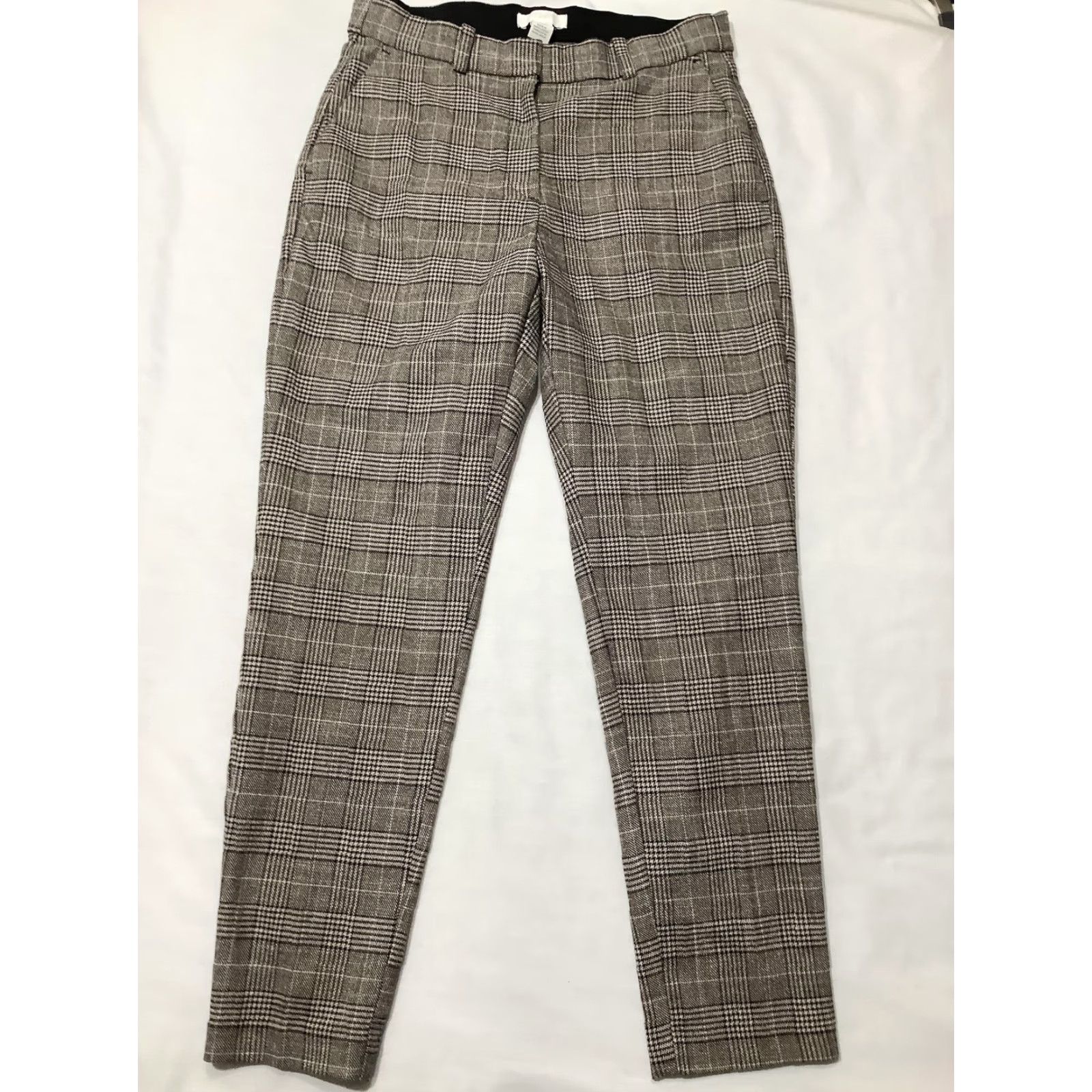 H&M H&M Plaid Tweed Dress Pants Womens 10 Beige Slim Tapered Elastic Waist Career Dress Pants Women Size 32" / US 10 / IT 46 - 2 Thumbnail