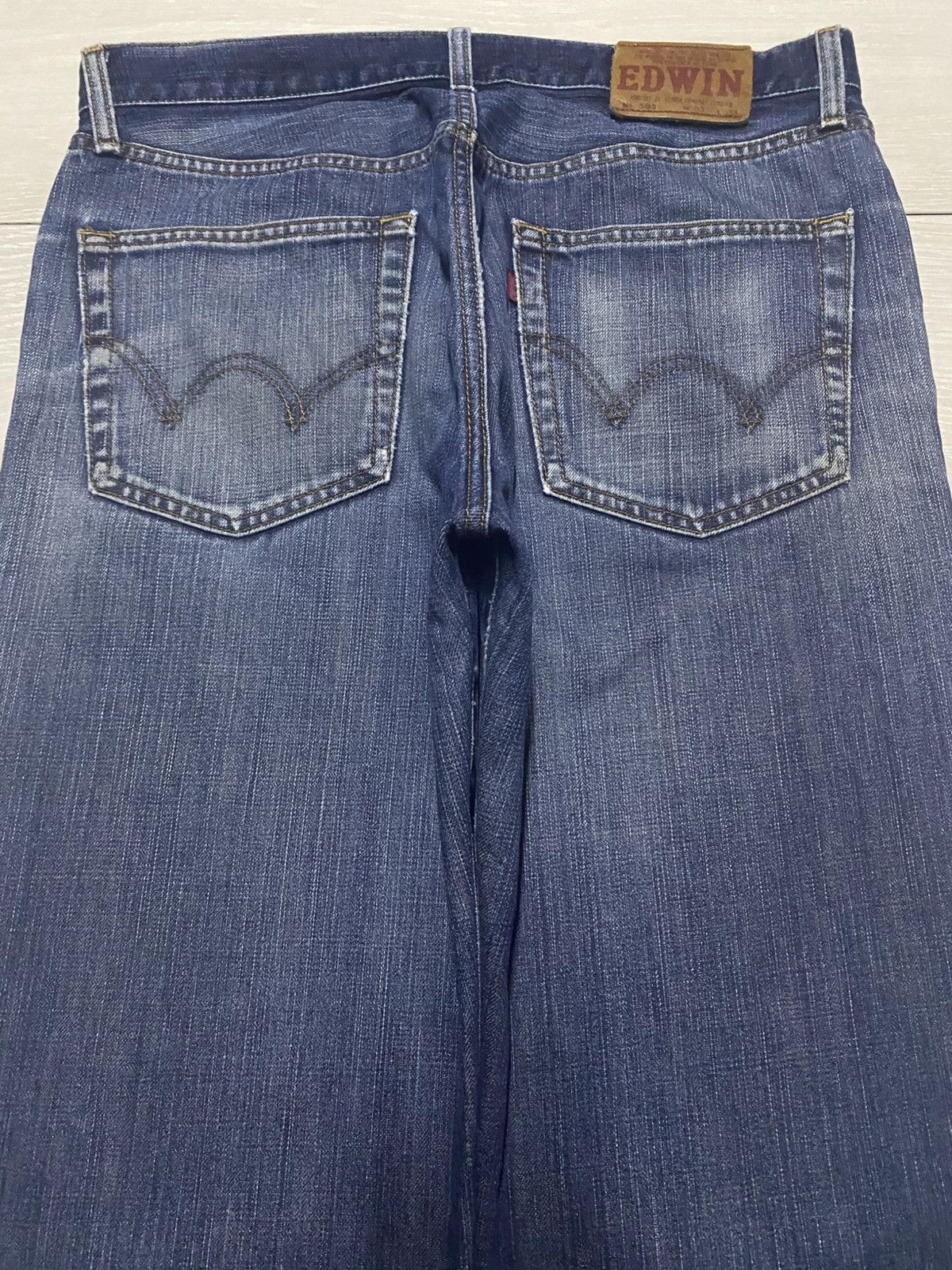 Edwin Vintage Edwin 503 Faded Mud Wash Distressed Loose Jeans Size US 32 / EU 48 - 4 Thumbnail