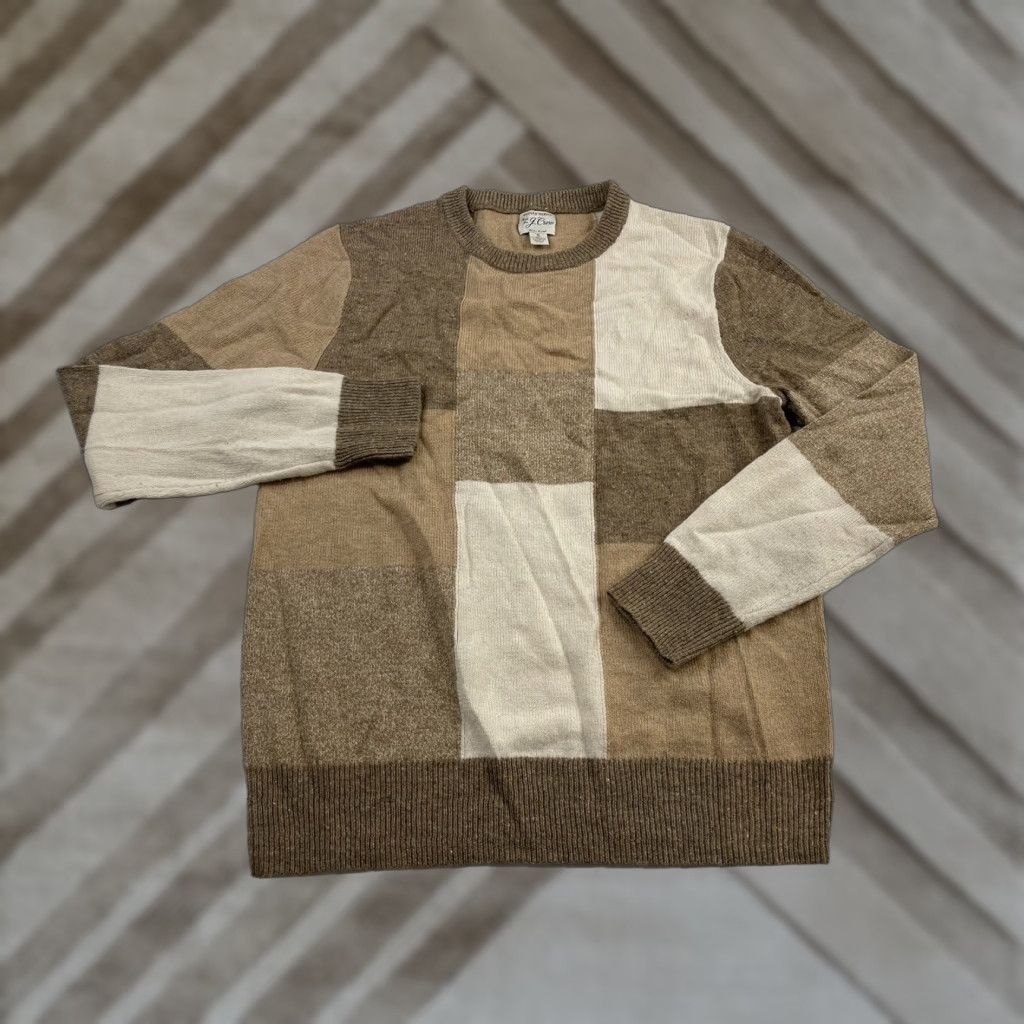 J.Crew VINTAGE J.CREW Rugged Merino Wool Patchwork Sweater Mens Small S Brown Pullover BA221 Merino Wool Patchwork 90s Style Size US S / EU 44-46 / 1 - 1 Thumbnail
