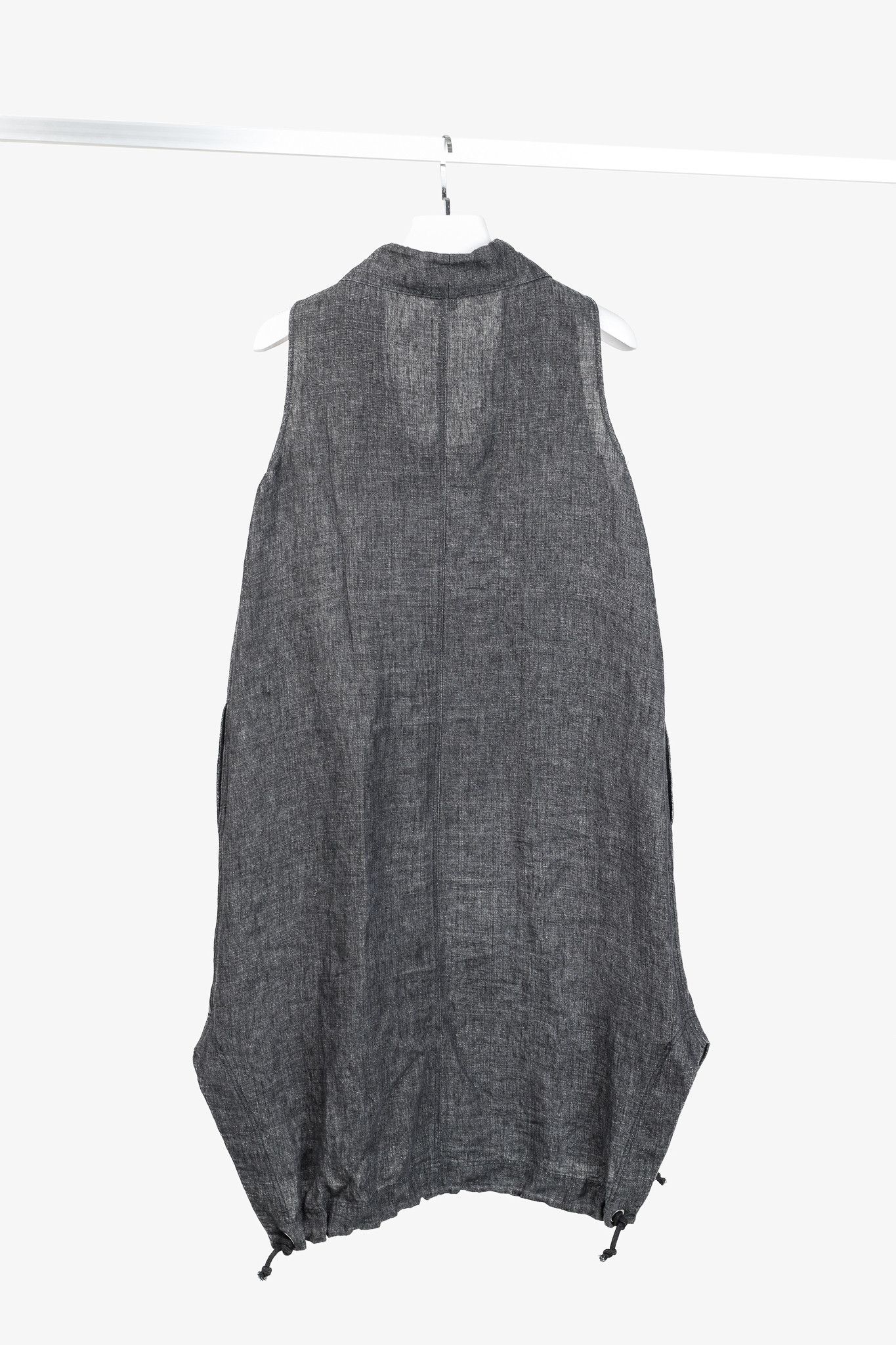 Other Crea Concept Drawstring Collar & Hem Linen Sleeveless Dress Size L / US 10 / IT 46 - 2 Thumbnail