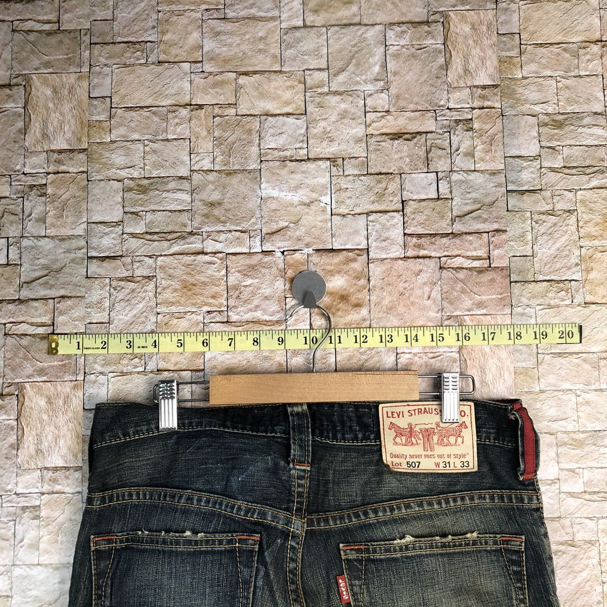 Levi's 507 Levis Blue Denim jeans Pants #7571 Size US 31 - 19 Thumbnail