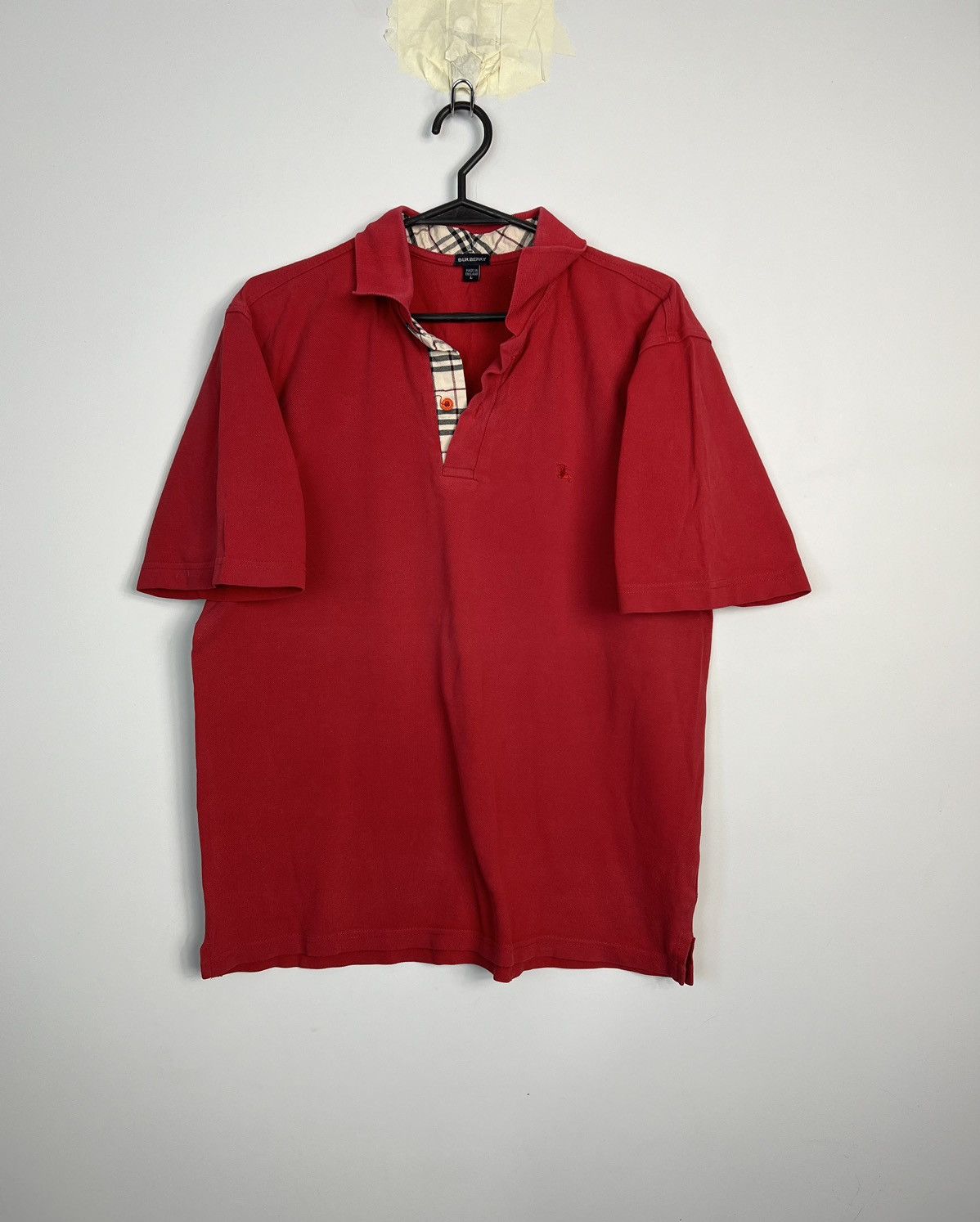 Burberry × Vintage Polo Shirt Burberry Vintage 90’s Red Size US L / EU 52-54 / 3 - 1 Thumbnail
