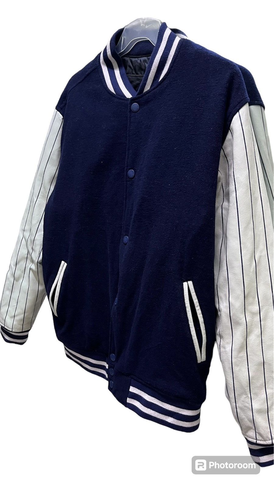 Japanese Brand × MasterPiece JAPANESE MASTERPIECE WOOL STRIPE VARSITY JACKET Size US L / EU 52-54 / 3 - 3 Thumbnail