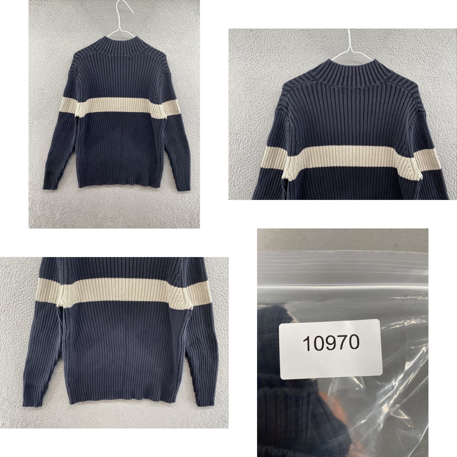 Lands' End Lands' End Women's Heavy Cotton Ribbed Knit 1/4 Zip Pullover Sweater Size Large Multicolor Knit 1/4 Zip Ladies Long Sleeve Cotton Shirt? Size L / US 10 / IT 46 - 8 Thumbnail
