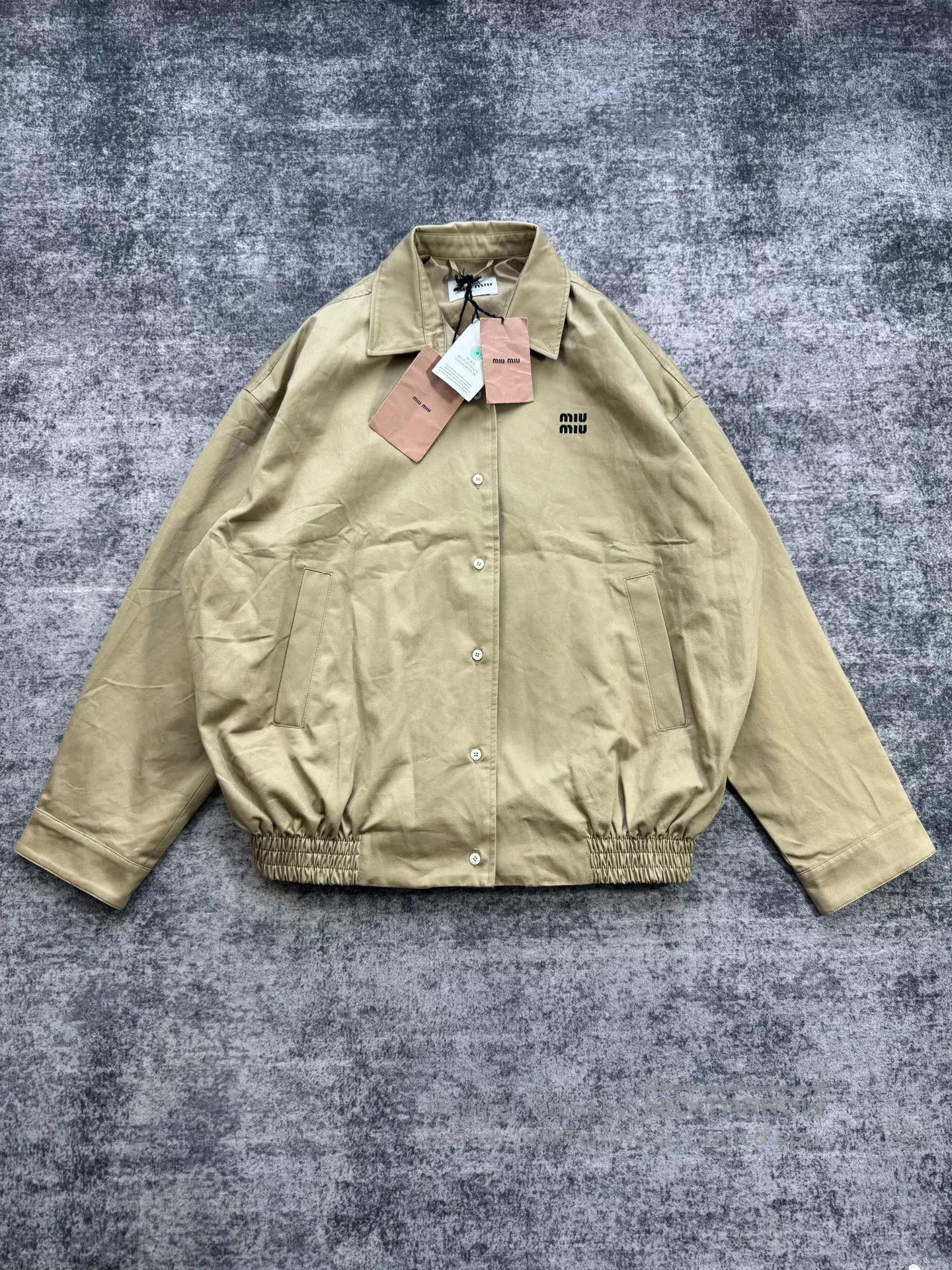 Miu Miu Miu Miu 25SS Runway Khaki Single-Breasted Lapel Jacket| Size S / US 4 / IT 40 - 1 Thumbnail