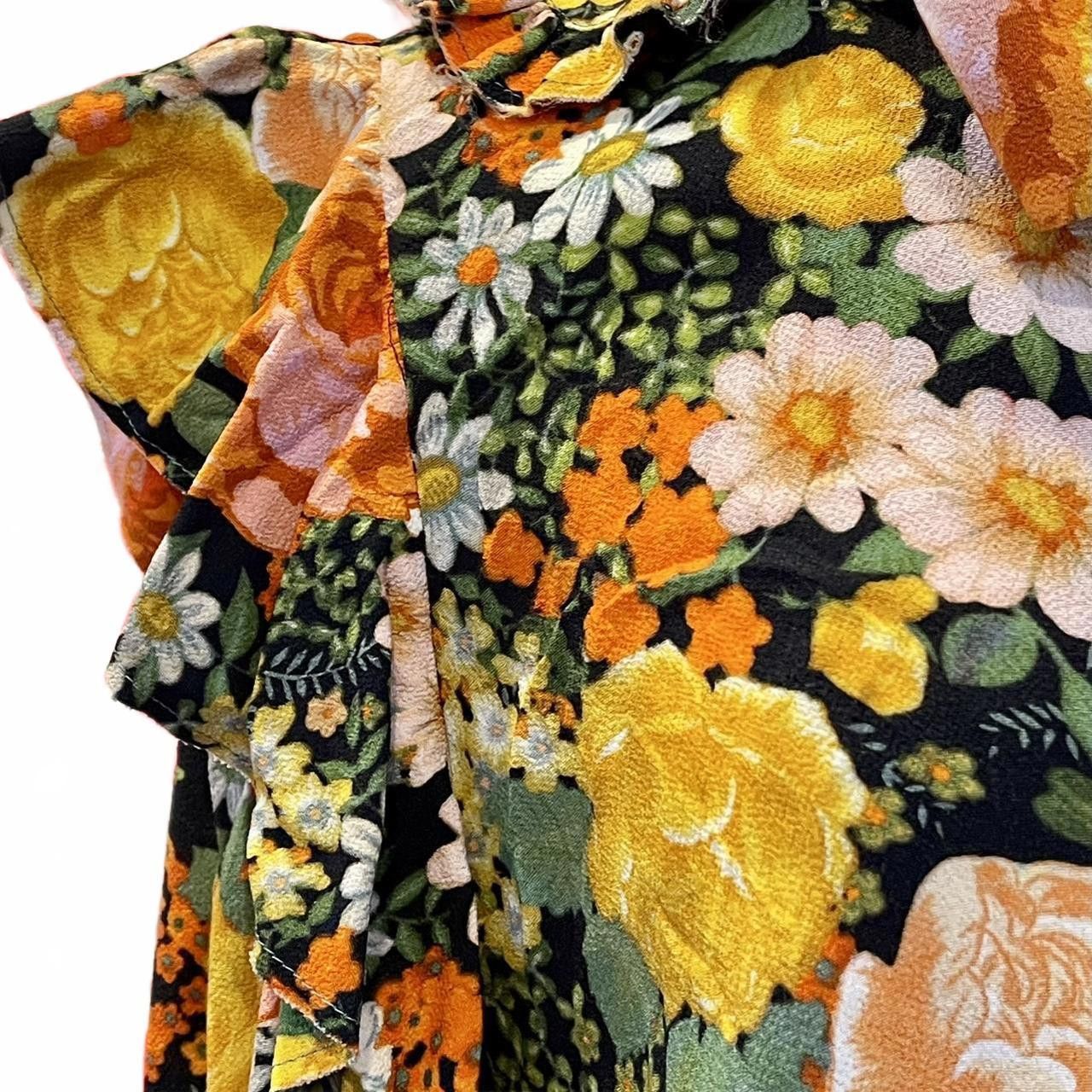Balenciaga Vintage Floral Ruffled Blouse Size XS / US 0-2 / IT 36-38 - 5 Thumbnail