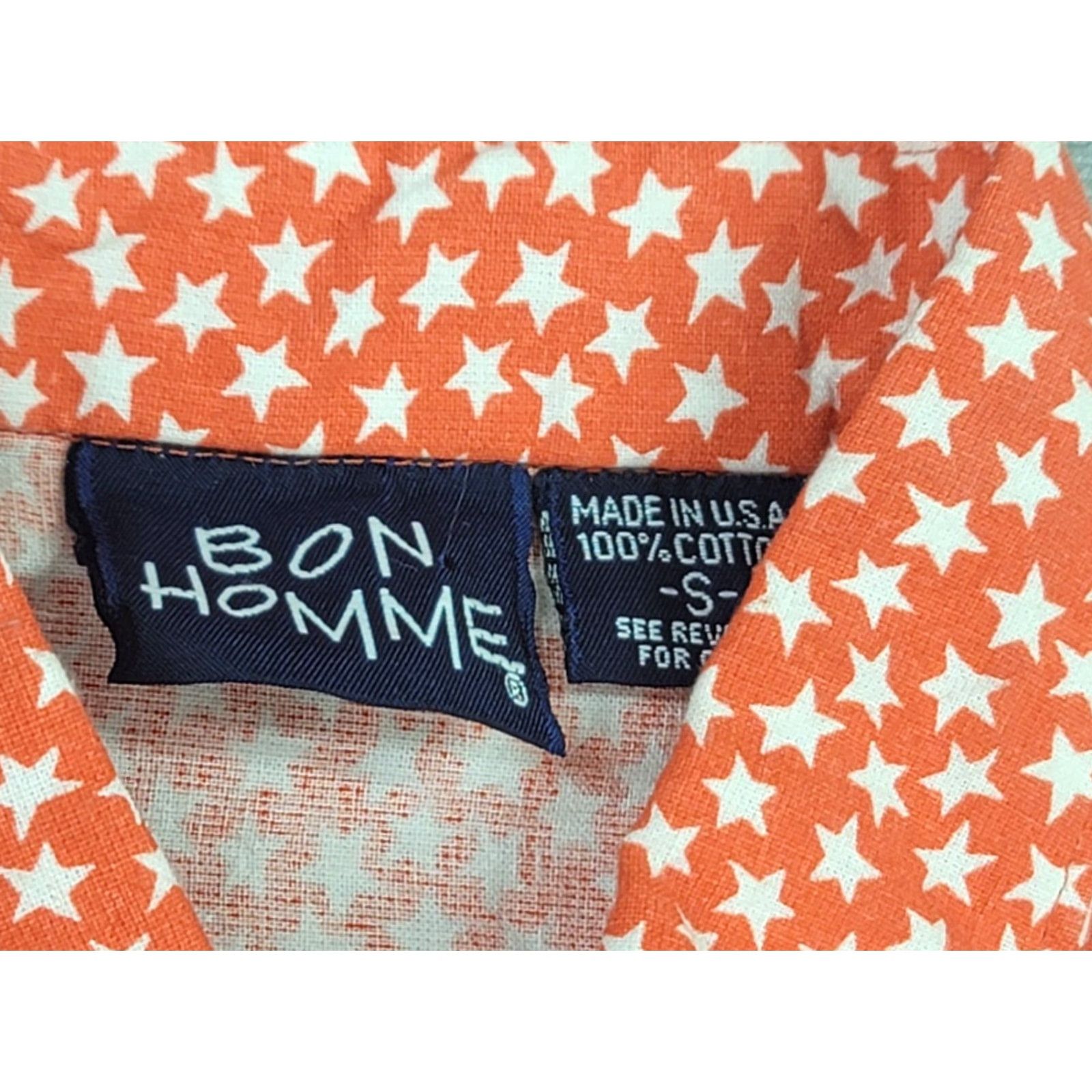 Vintage VINTAGE Bon Homme Orange All Over Print Button Up Short Sleeve Shirt S USA Made Size US S / EU 44-46 / 1 - 7 Thumbnail