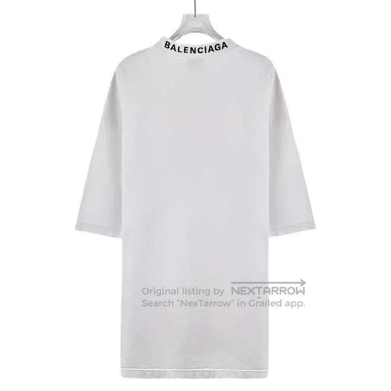 Balenciaga Balenciaga White letter heart print cotton crew neck short Size US XXS / EU 40 - 2 Thumbnail