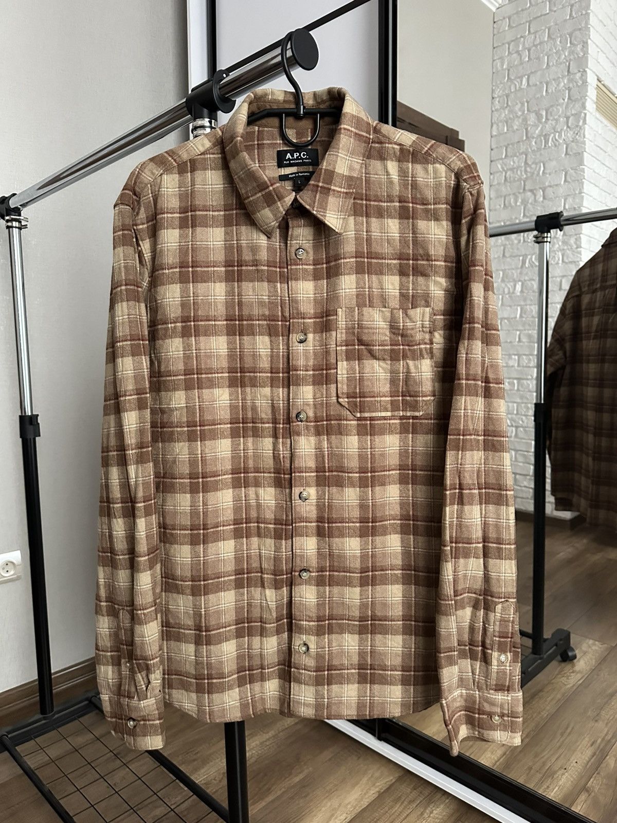A.P.C. A.P.C. Rue Madame Paris Shirt Button Up Long Sleeve Flannel Size US L / EU 52-54 / 3 - 1 Thumbnail