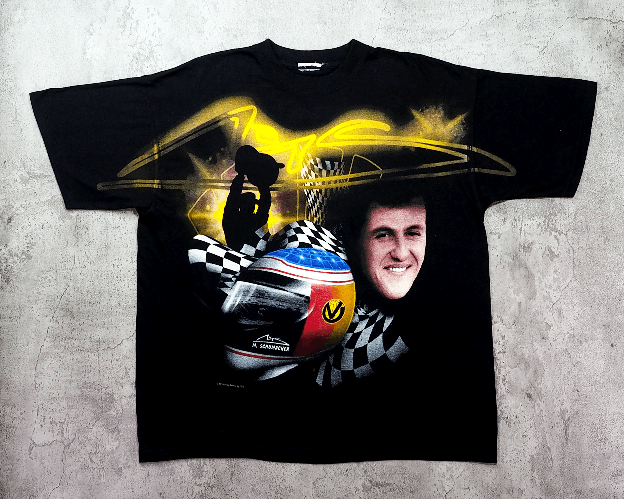 Vintage Vintage 1999 Michael Schumacher Track Shirt XL Size US XL / EU 56 / 4 - 1 Thumbnail