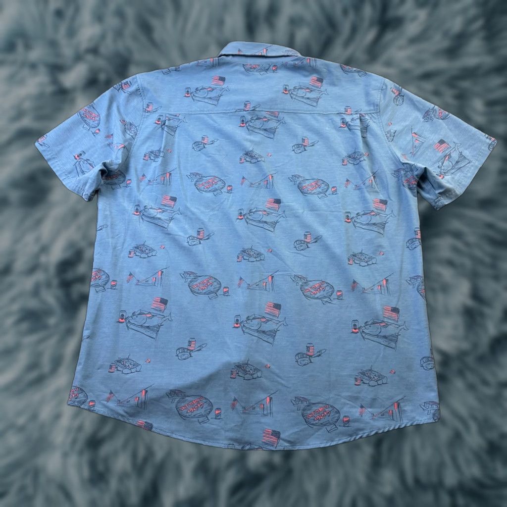 Vintage Huk Shirt Mens Extra Large Blue All Over Print Performance Fishing Outdoors USA Size US XL / EU 56 / 4 - 1 Thumbnail