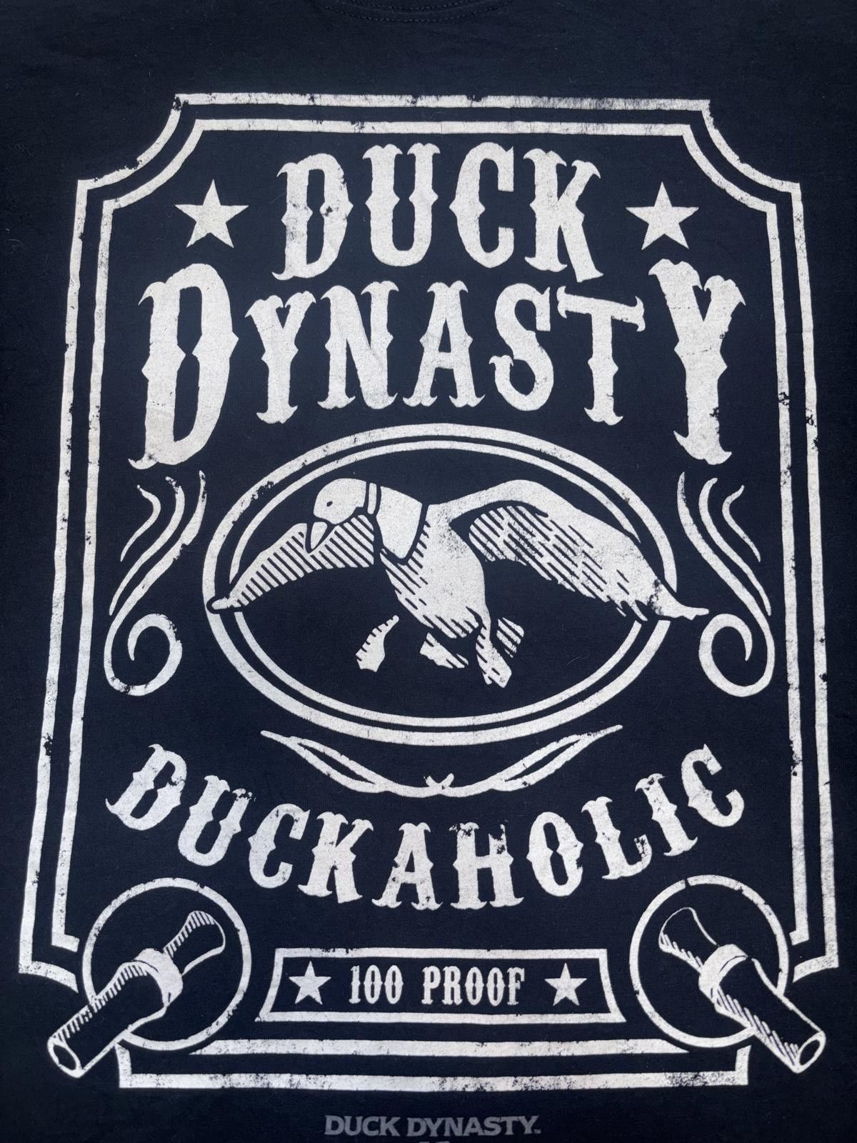 Designer Vintage Duck Dynasty Duckaholic Graphic Tee - 100 Proof Size US XL / EU 56 / 4 - 2 Thumbnail