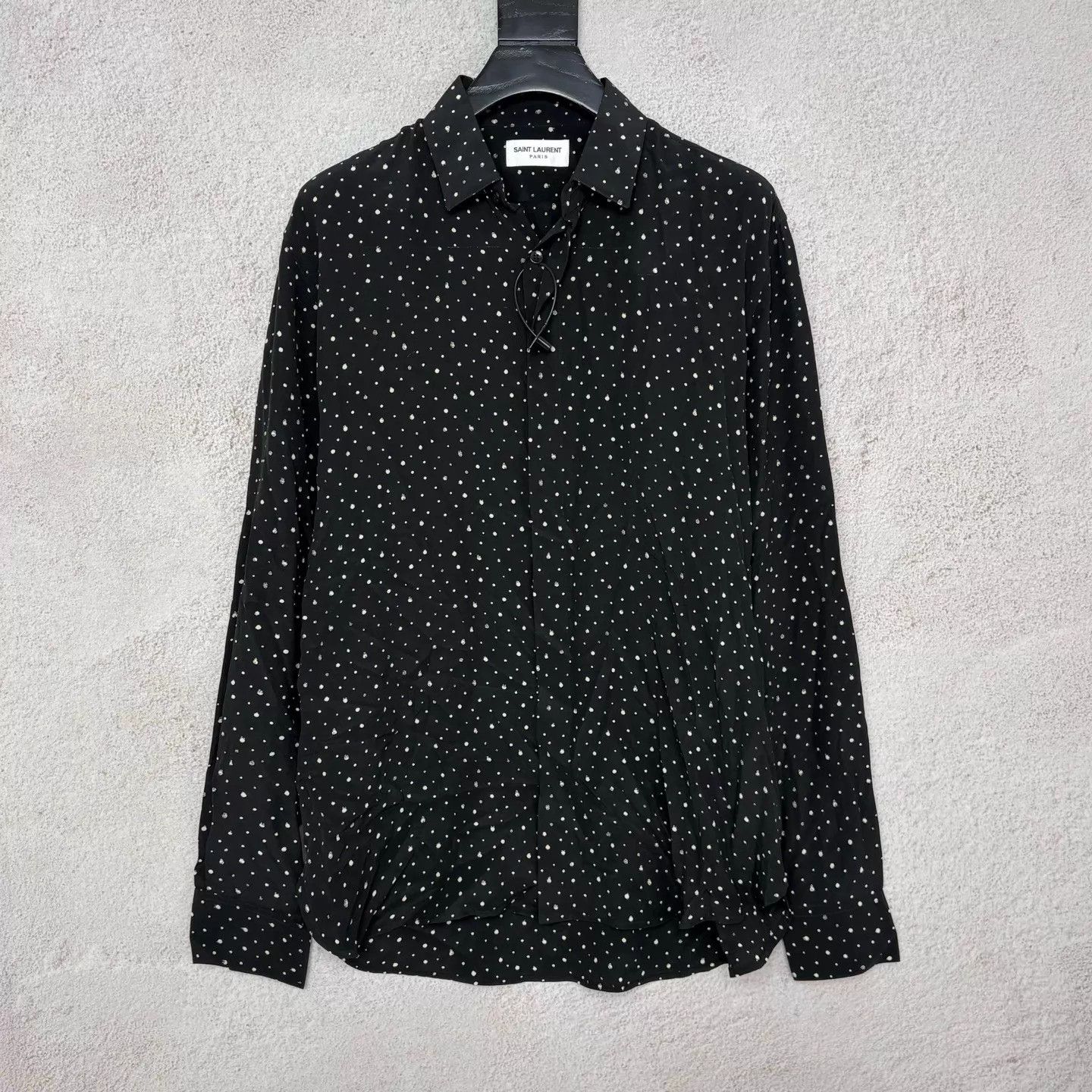 Saint Laurent Paris YSL Black & White Polka Dot Longsleeve Shirt 38 New Size US S / EU 44-46 / 1 - 1 Thumbnail