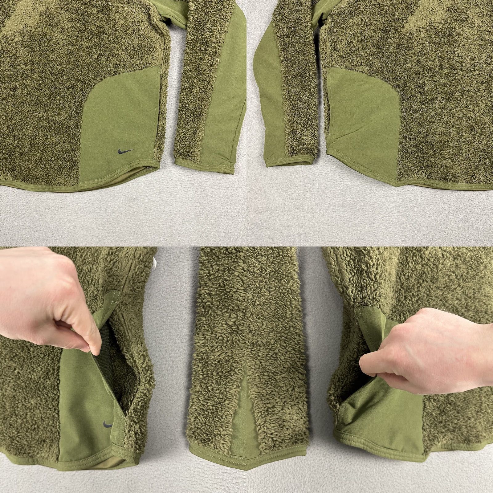 Nike Nike Hoodie Womens Small Olive Green Sherpa Fleece Thermal Pullover AR7404 395 Size S / US 4 / IT 40 - 8 Thumbnail