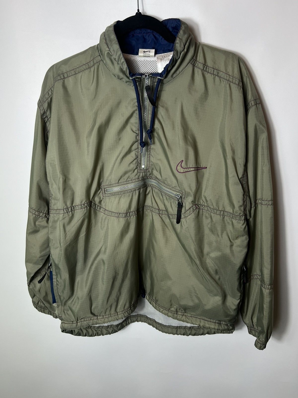 Nike Vintage 90s y2k streetwear Nike Anorak Jacket Big Swoosh Size US S / EU 44-46 / 1 - 1 Thumbnail