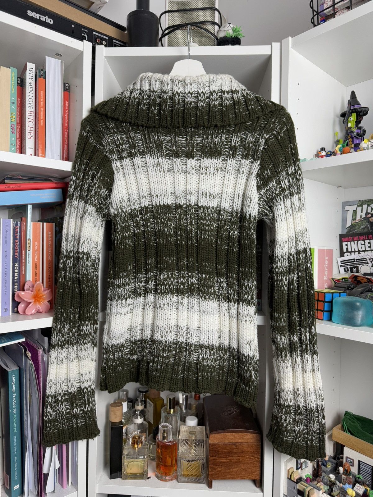 Japanese Brand Vintage y2k cropped zip ribbed sweater S archive avantgarde Size S / US 4 / IT 40 - 2 Thumbnail