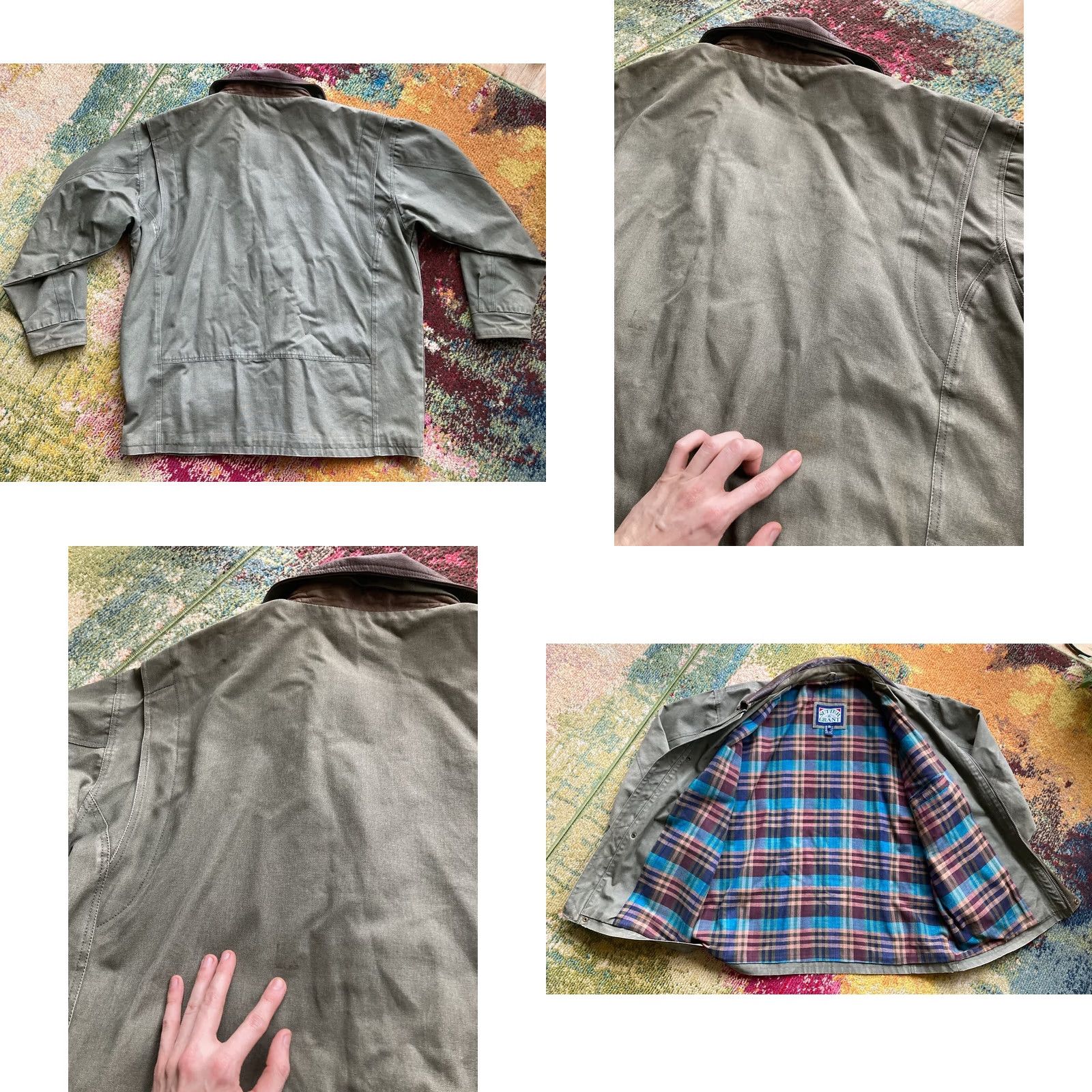 Vintage VTG Sutter & Grant Barn Coat Mens XL Heavy Canvas Leather Trim Plaid Lined Chore Jacket Regular Size Green 90s Outdoor Hunting USA Jacket Size US M / EU 48-50 / 2 - 9 Thumbnail