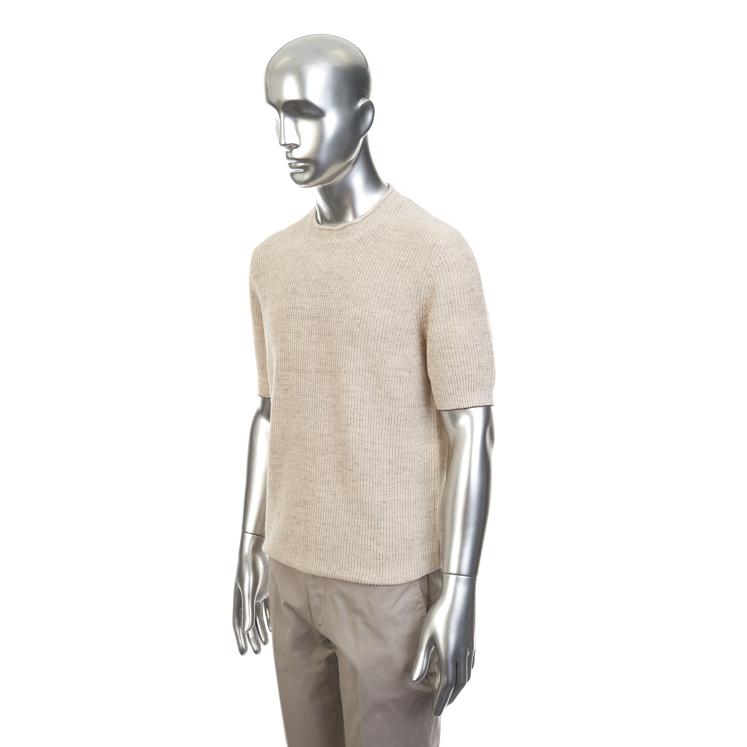 Brunello Cucinelli Linen And Cotton Half English Rib Knit T-Shirt Size 54 Size US L / EU 52-54 / 3 - 2 Thumbnail