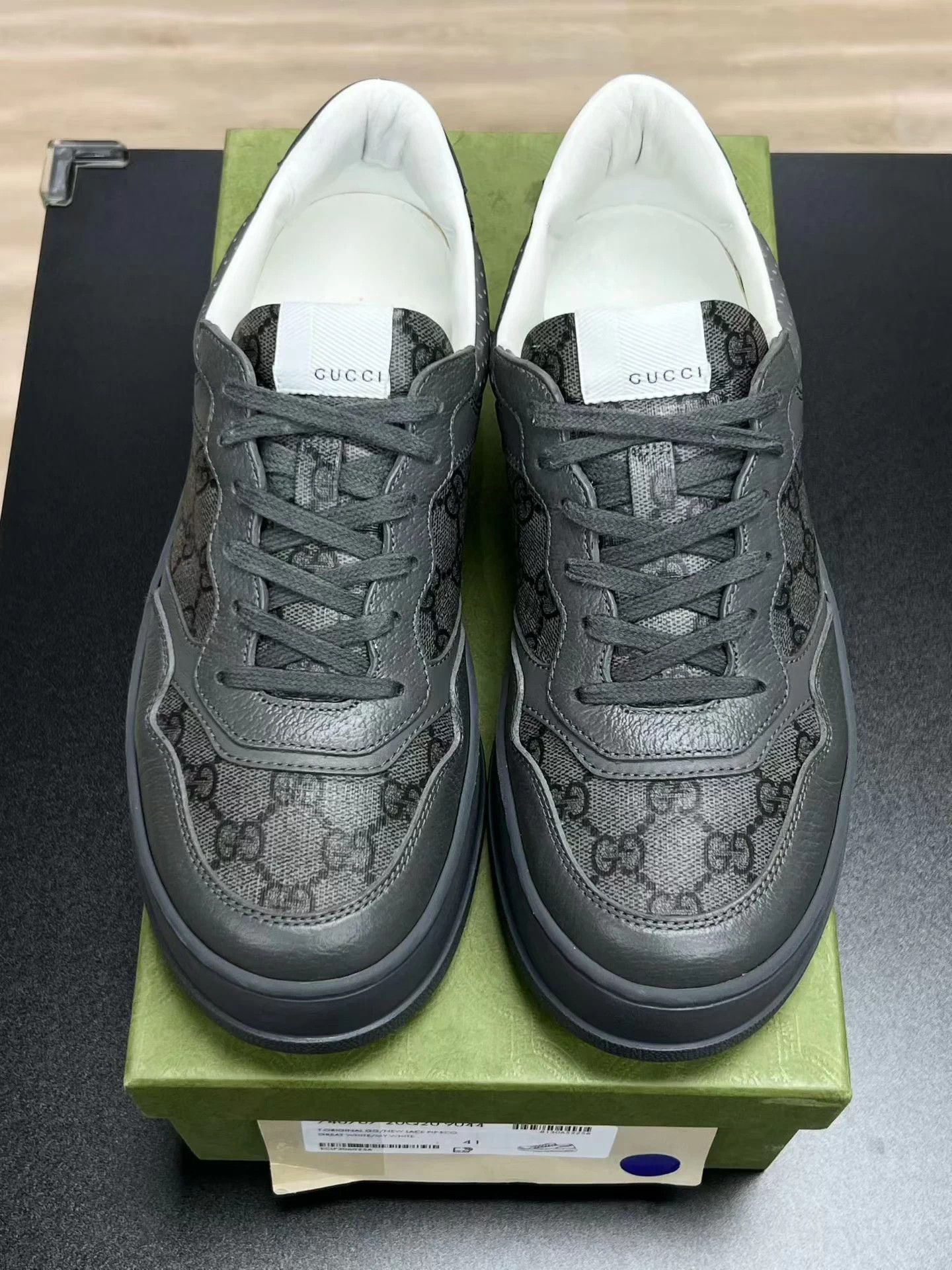 Gucci Gucci Cookie Sneakers Gray Black 41 Mint Size US 8 / EU 41 - 3 Thumbnail