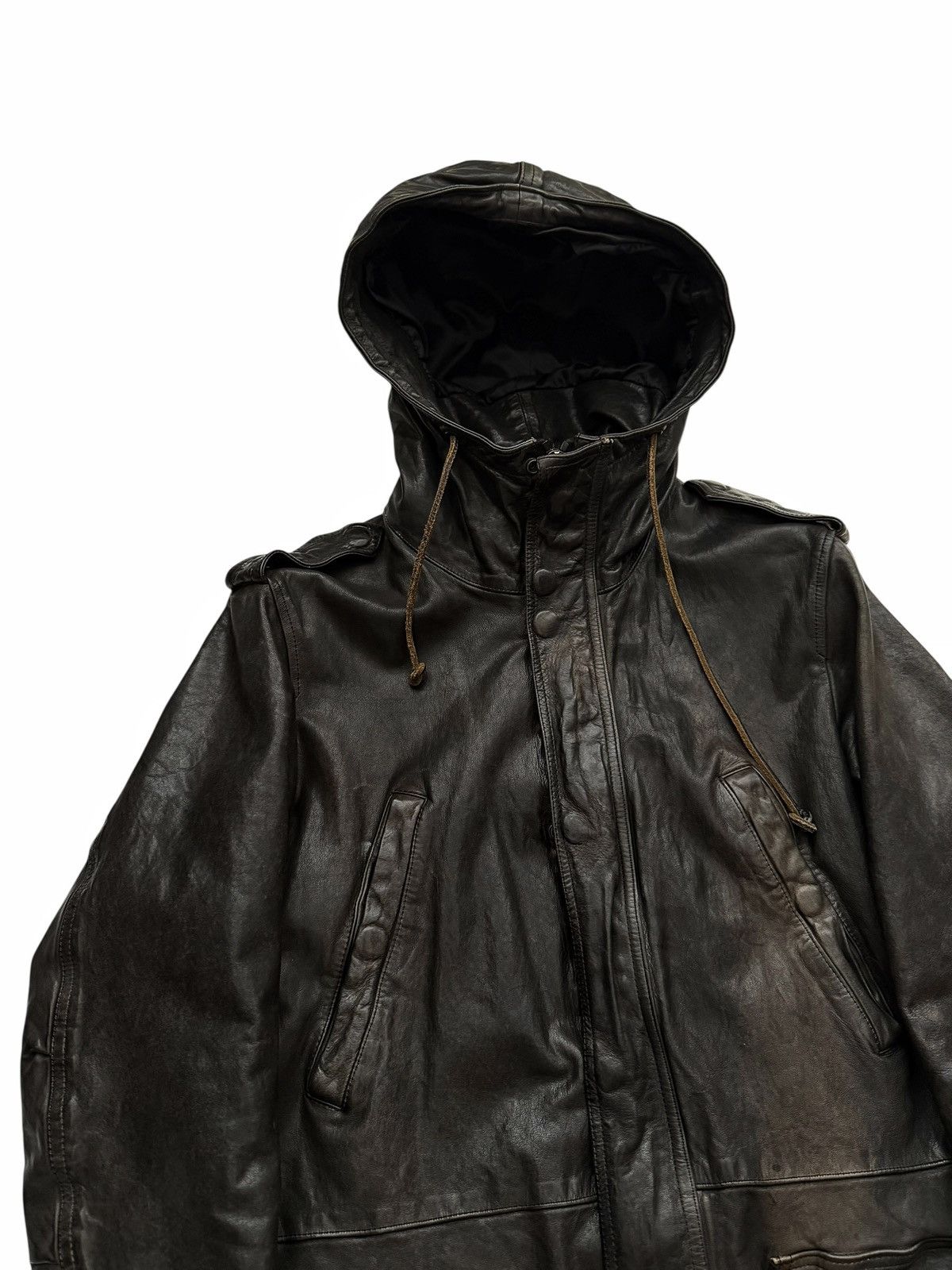 Isamu Katayama Backlash Special Garment Dyed Cow Leather Mod Coat Parka Size US M / EU 48-50 / 2 - 5 Thumbnail