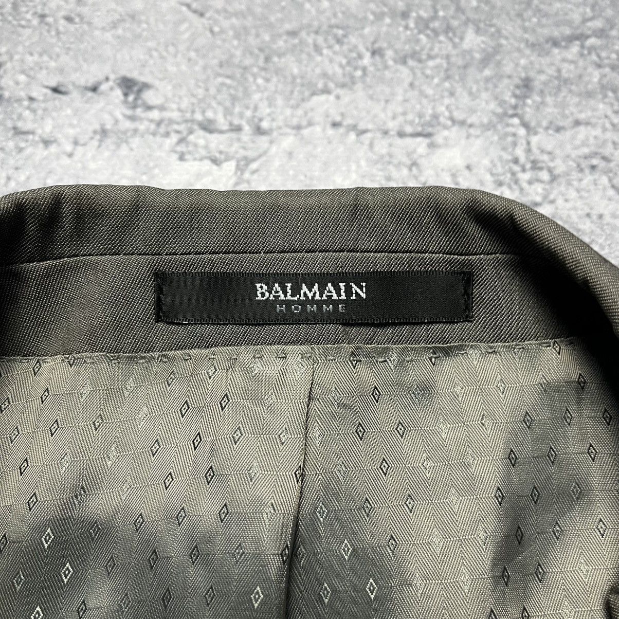 Balmain × Pierre Balmain × Vintage Vintage Balmain Homme Grey Wool Blazer Jacket Designer Size 46R - 4 Thumbnail